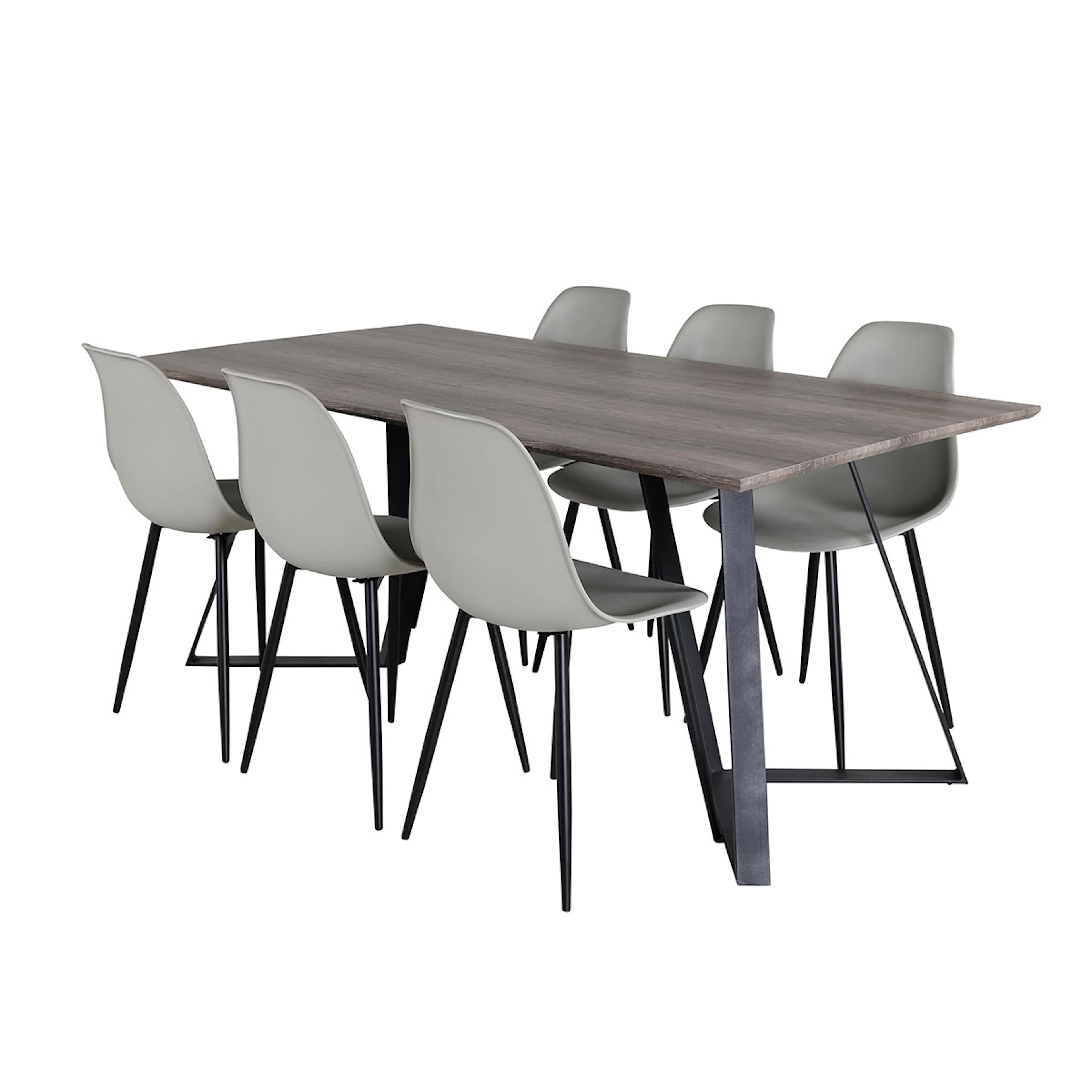 Spisegruppe Venture Home Madde med 6 Pop Stoler