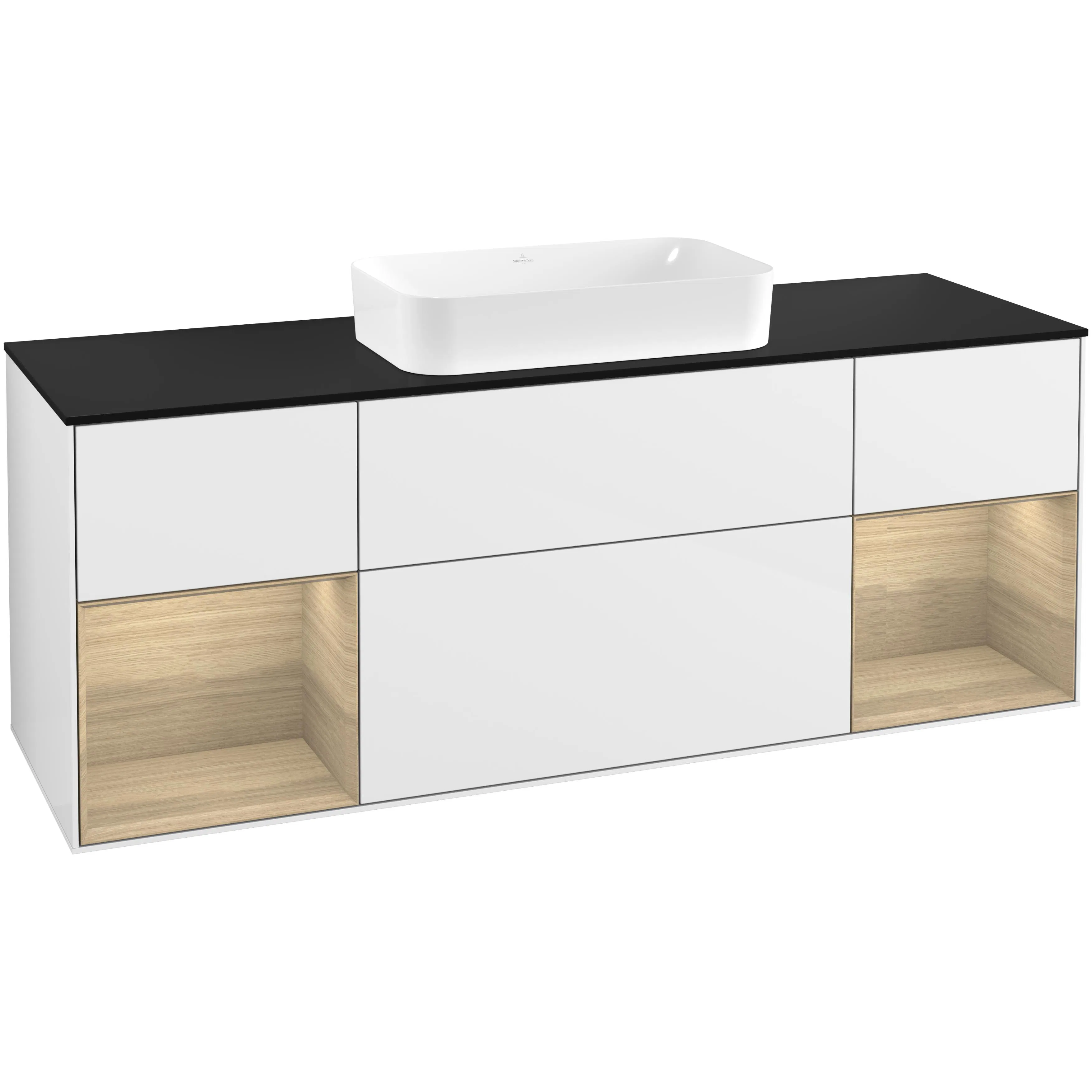 Tvättställsskåp Villeroy & Boch Finion med Två Hyllor och Bänkskiva för Fristående Tvättställ