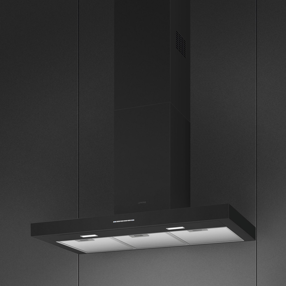 Vegghengt Kjøkkenvifte Smeg KBT900NE Svart Elegant Design