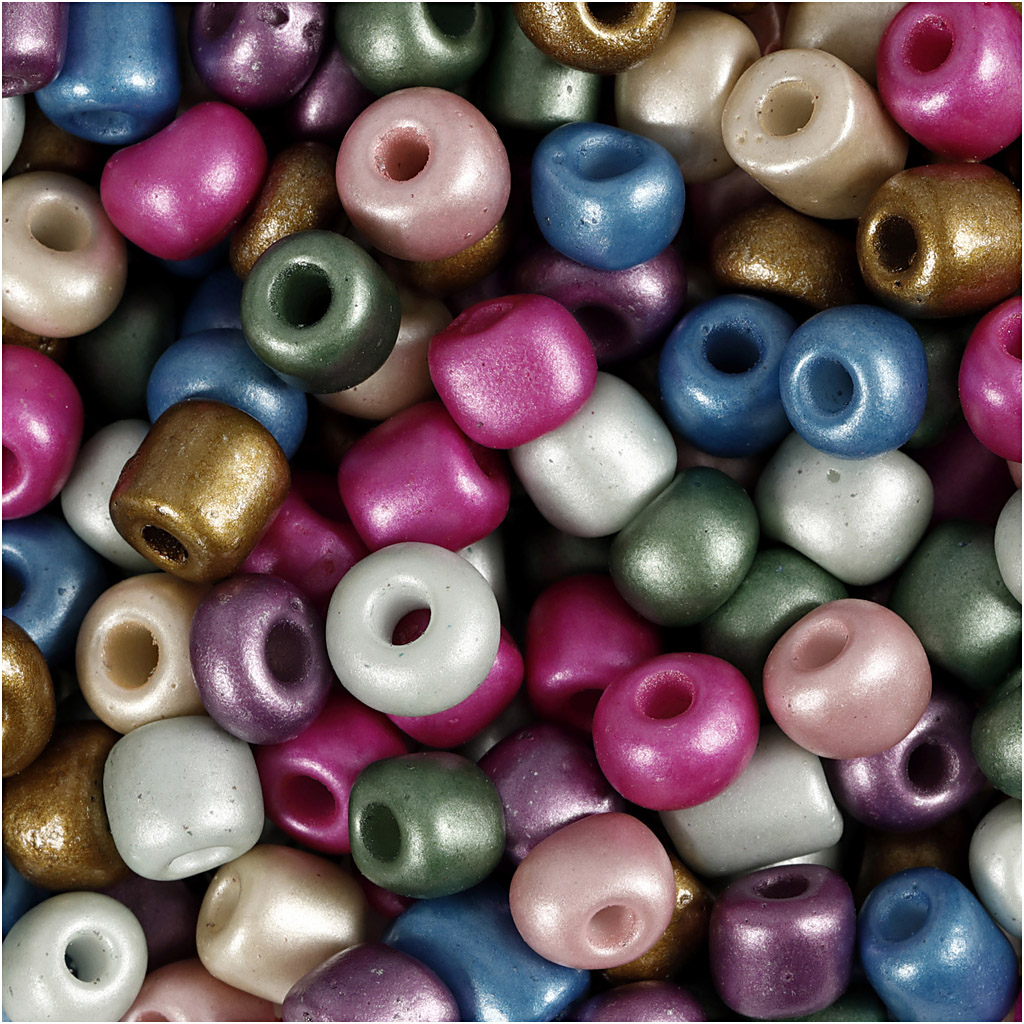 Rocaillesperler Creativ Company Metallicfarger Dia 5 mm Str 4/0 Hullstr 1,2 mm 130 g/1 Pk