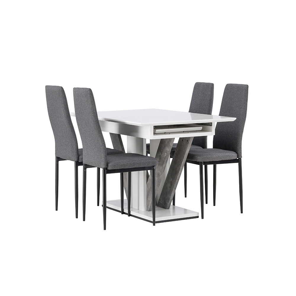 Spisegruppe Venture Home Disa med 4 Petra Stoler