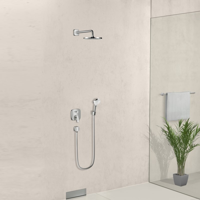 Badekarbatteri Hansgrohe Logis med 2 funksjoner for Innbygning