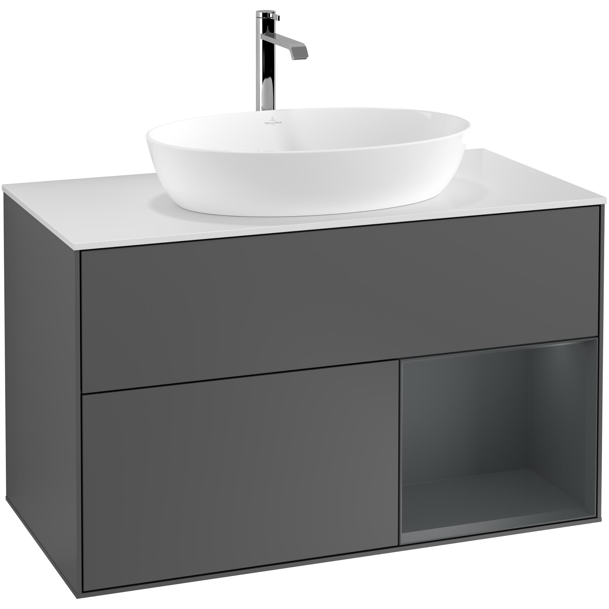 Tvättställsskåp Villeroy & Boch Finion med 2 Lådor Hylla och Bänkskiva för Fristående Tvättställ från Artis & Collaro | badrum - badrumsmobler - tvattstallsskap-och-kommod | KakelKungen