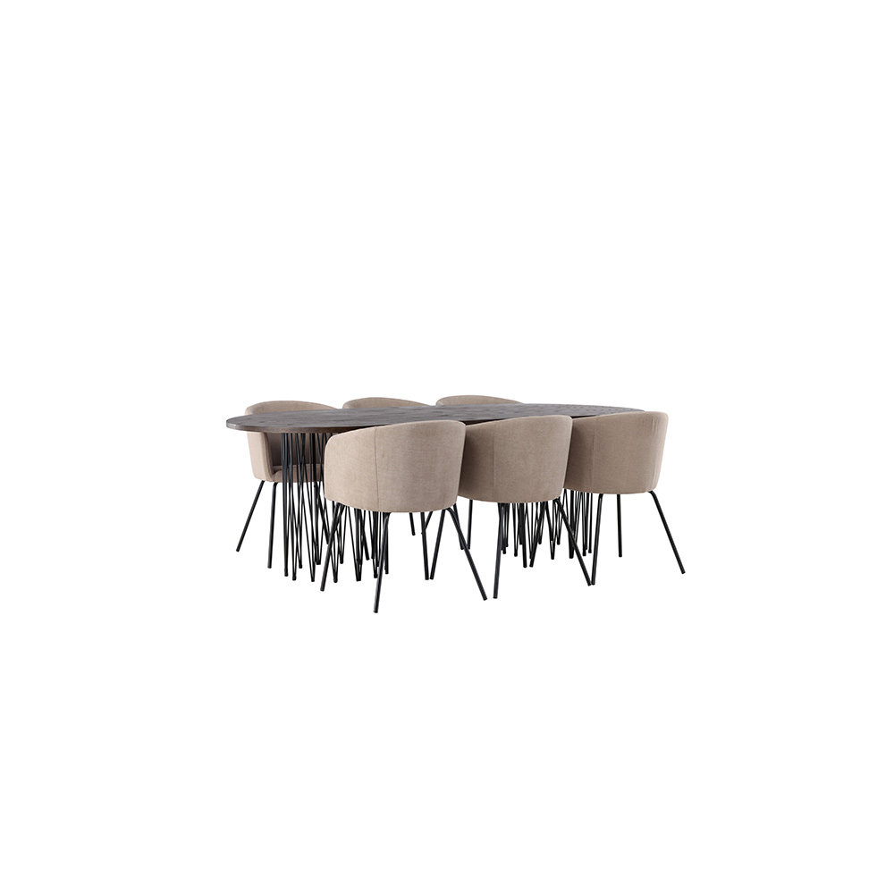 Spisegruppe furniture/fashion Stone med 6 Berit Stoler