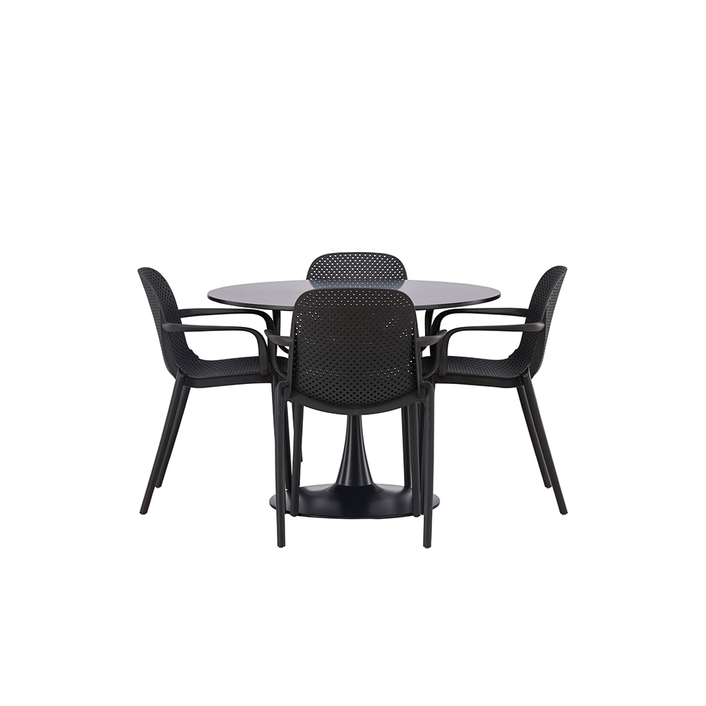 Spisegruppe Venture Home Glade Ø 100 cm med 4 Baltimore Stoler