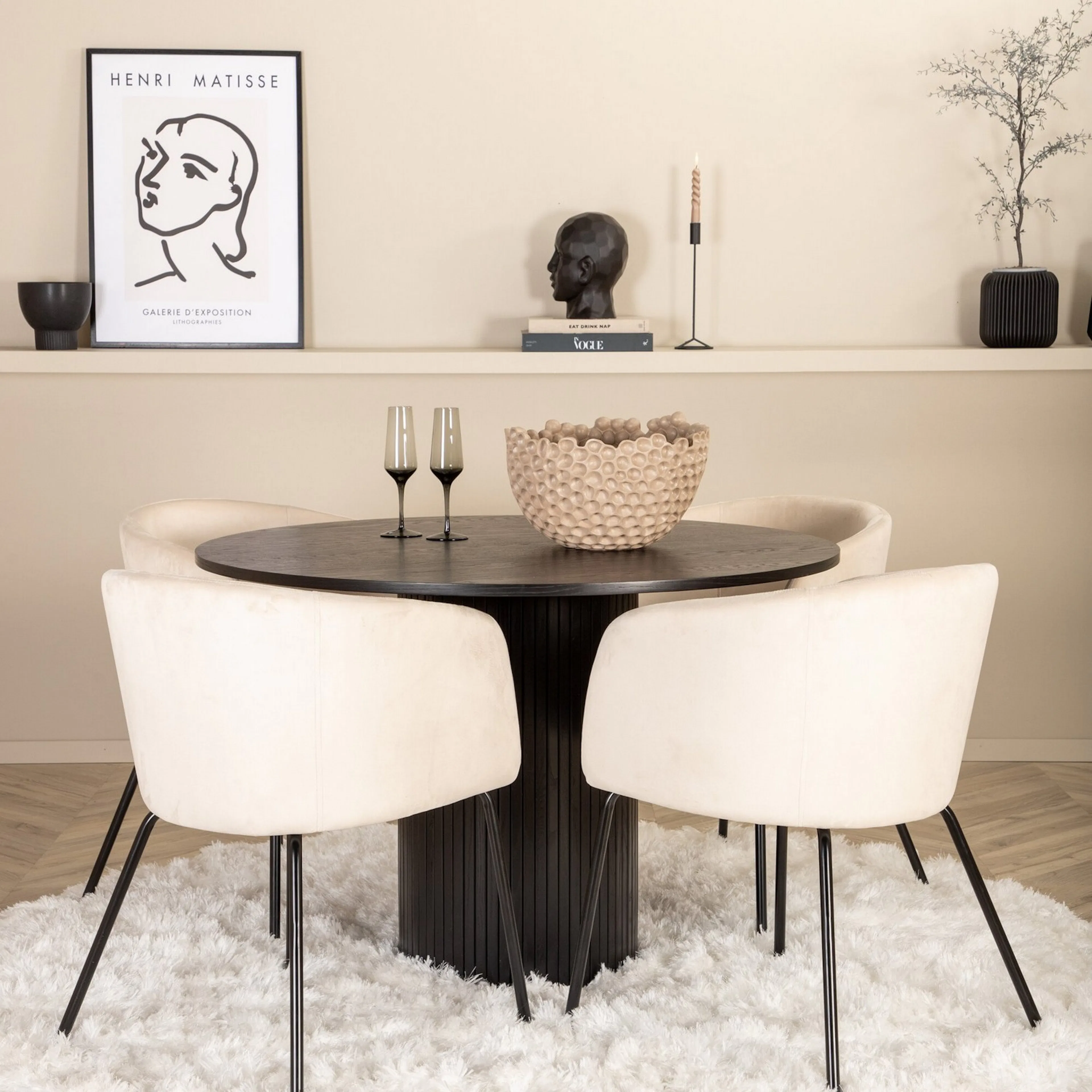 Svart/Beige/Svart