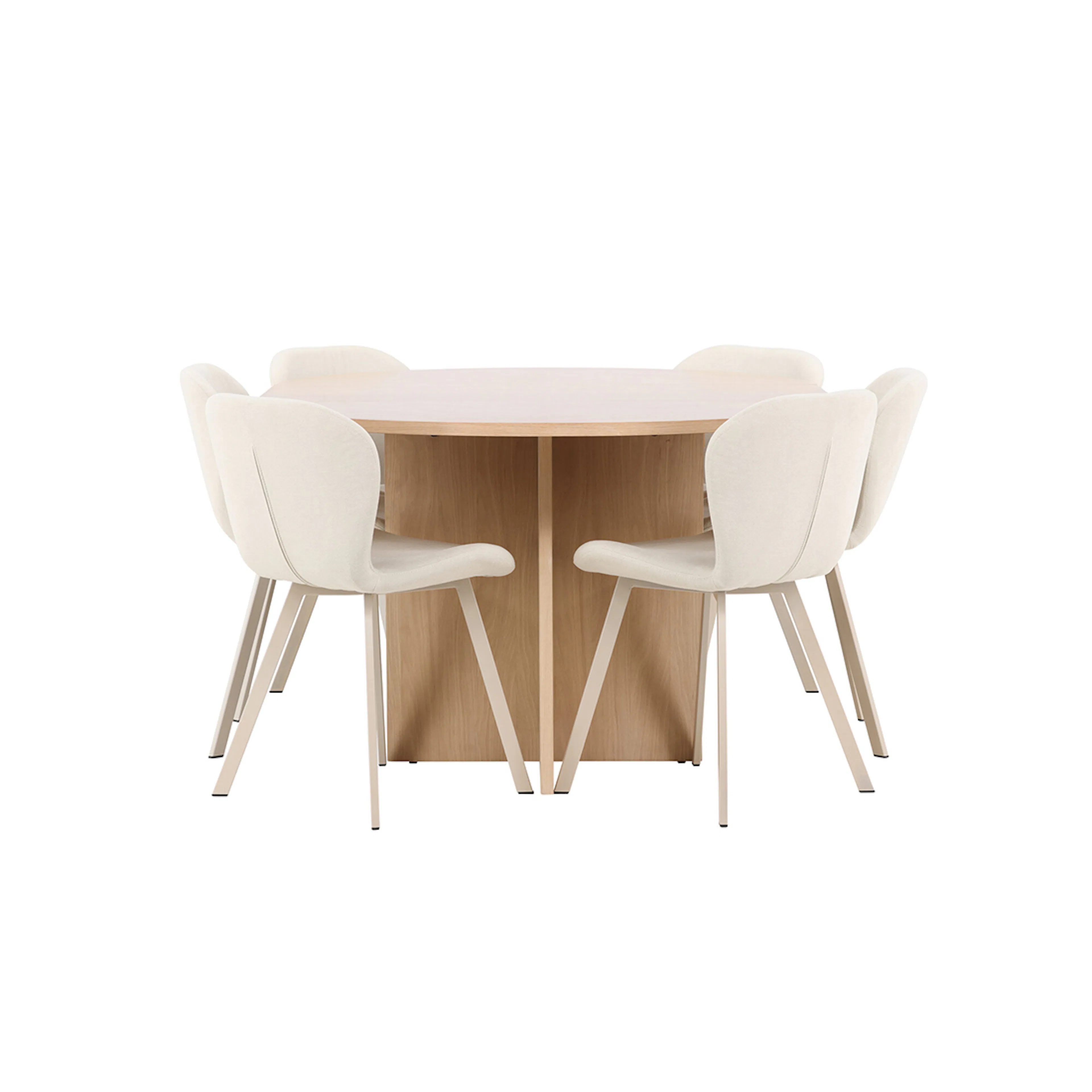 Spisegruppe Venture Home Strada Ø120 cm med 6st Lilja Spisestoler