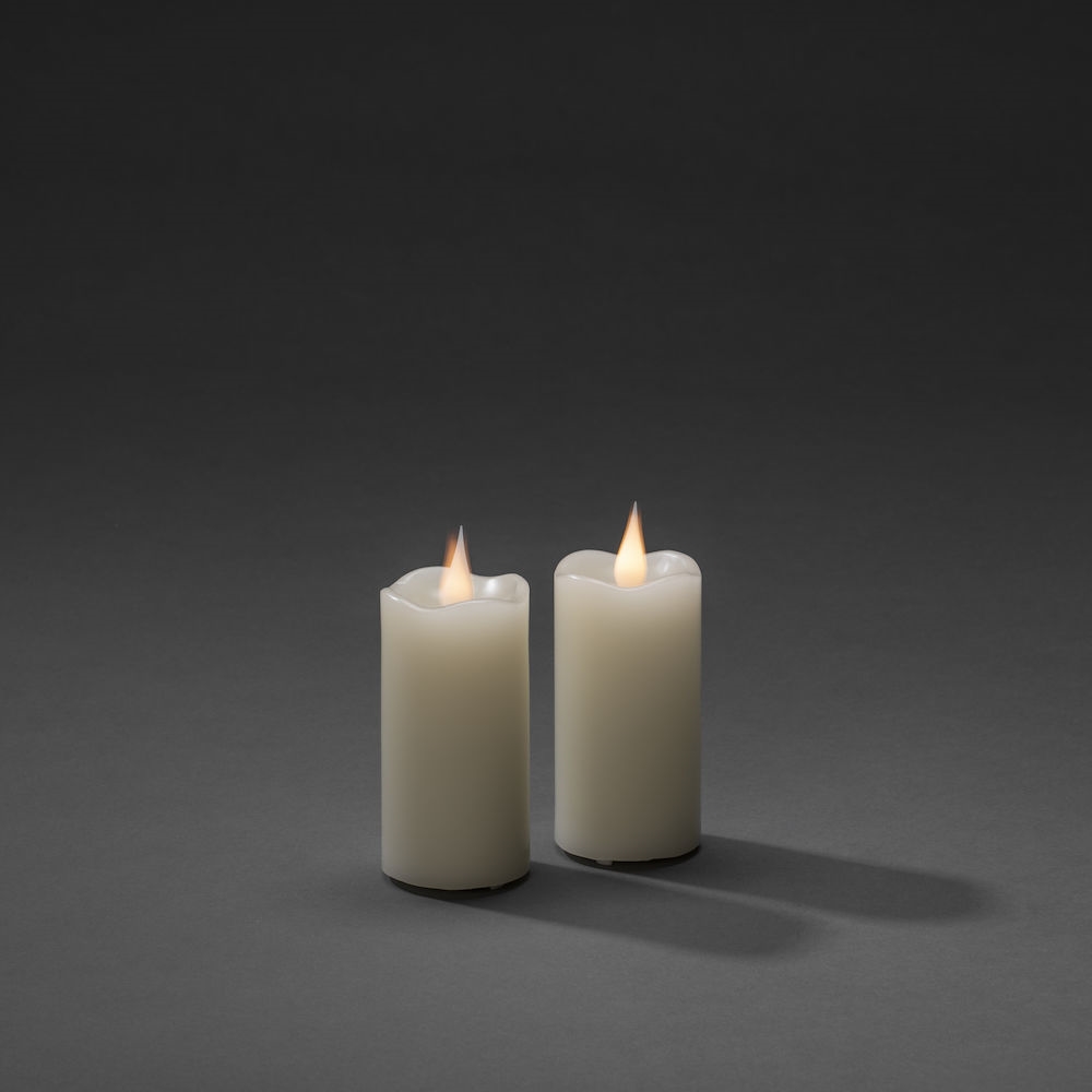 Vokslys Gnosjö Konstsmide 5x10cm LED Hvit 2stk