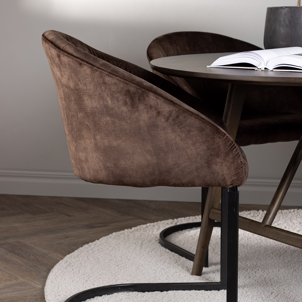 Spisegruppe Venture Home Kaseidon Ø100 cm med 4 stk Evening Stoler