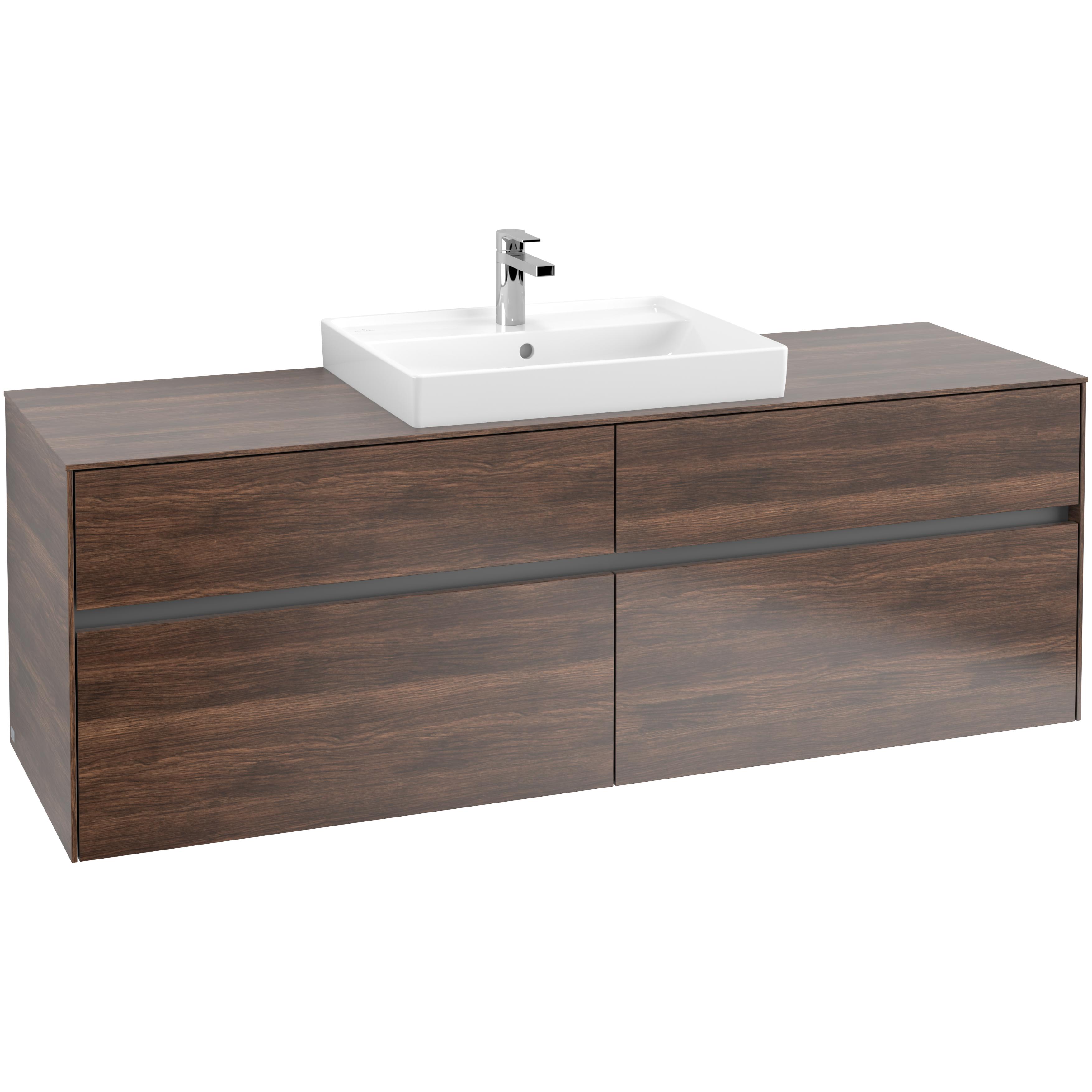 Tvättställsskåp Villeroy & Boch Collaro 160 cm med 4 Lådor för Ovanpåliggande Tvättställ | badrum - badrumsmobler - tvattstallsskap-och-kommod | KakelKungen