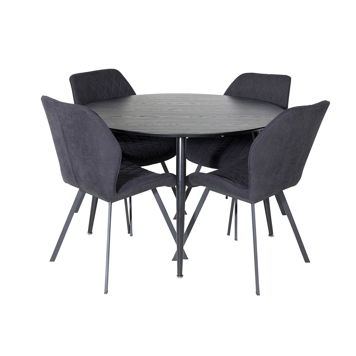 Spisegruppe Venture Home Dipp Ø115 cm med 4 Gemma Stoler