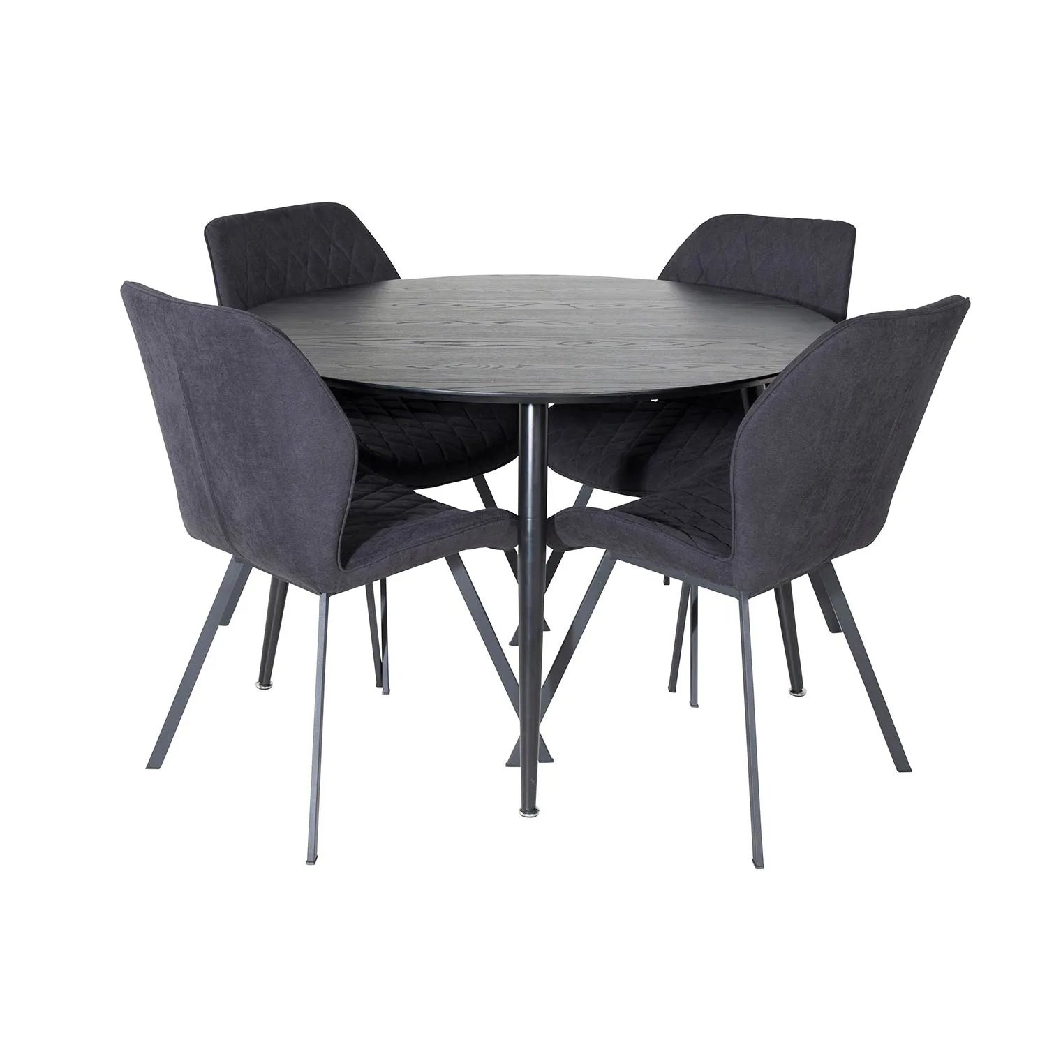 Spisegruppe Venture Home Dipp Ø115 cm med 4 Gemma Stoler