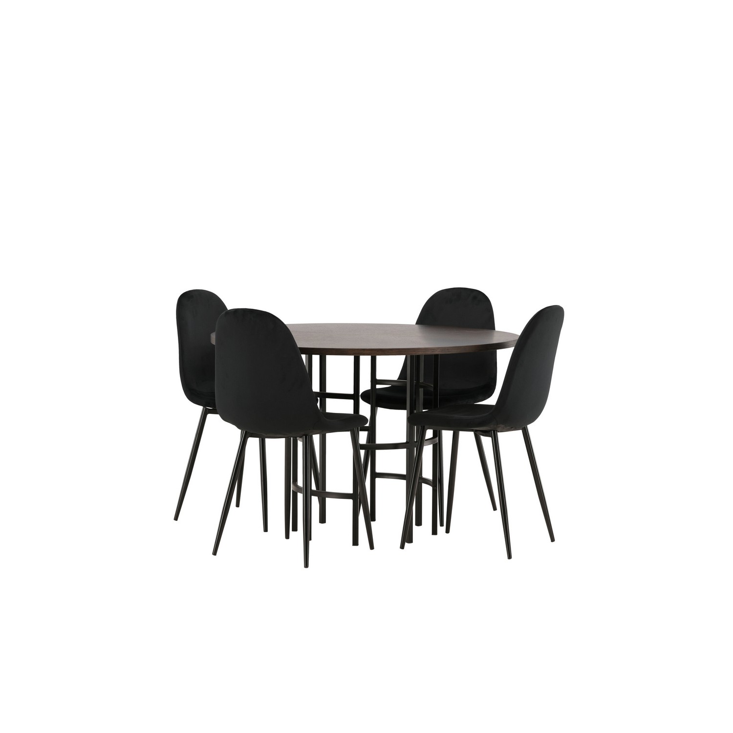 Spisegruppe Venture Home Copenhagen med 4 Polar Stoler Fløyel