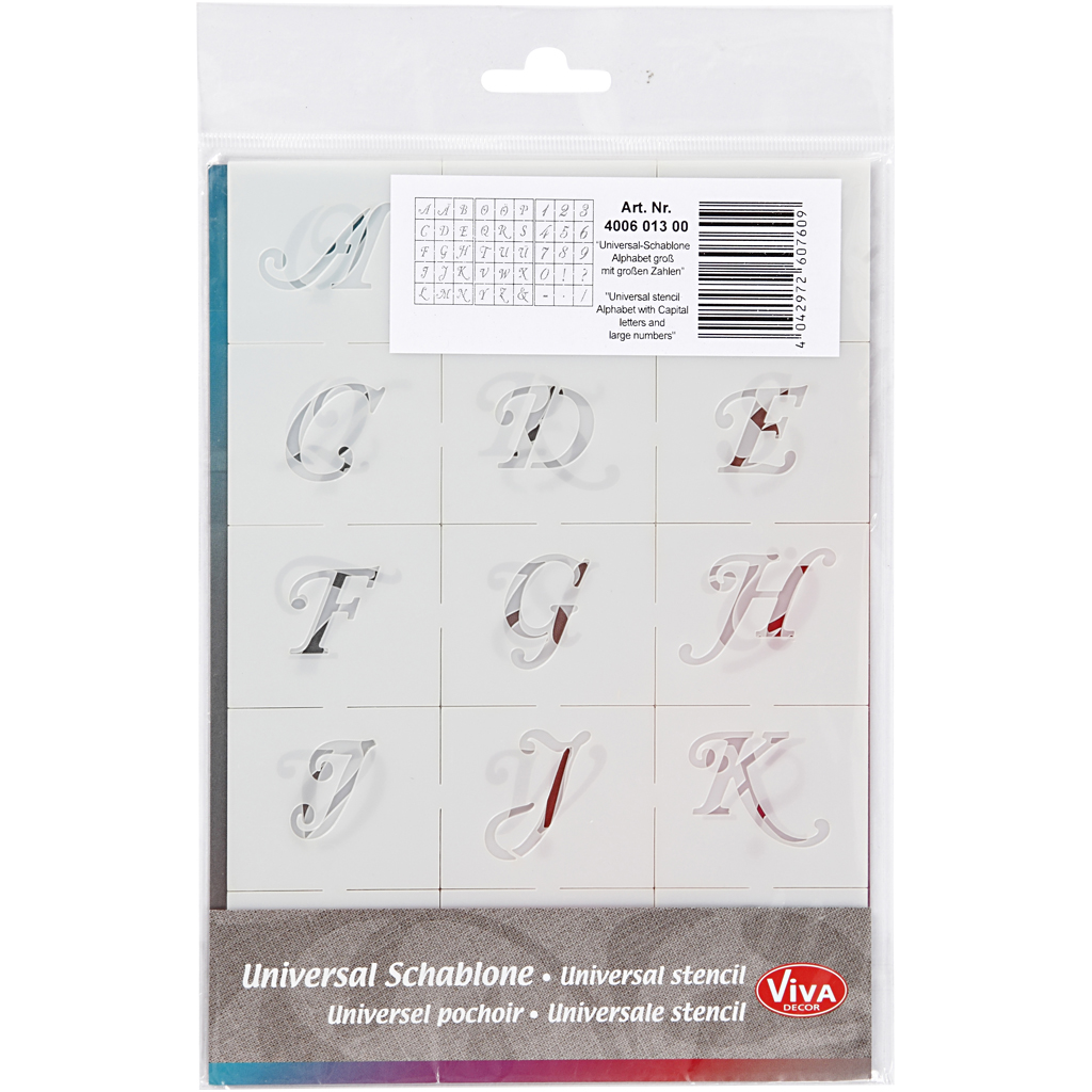 Sjablonger Creativ Company Bokstaver Og Tall A5 148x210 mm 3 Ark/1 Pk