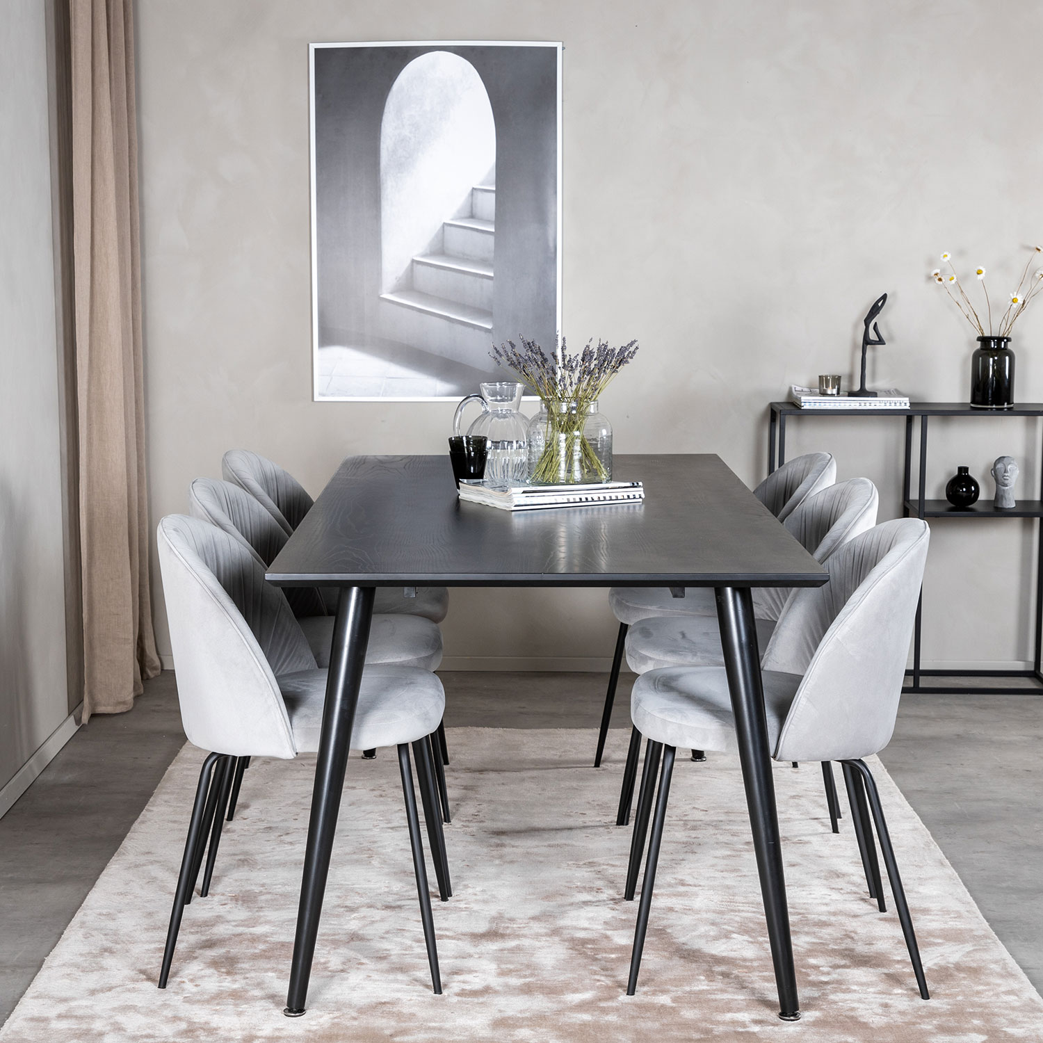 Spisegruppe Venture Home Dipp med 6 Wrinkles Stoler