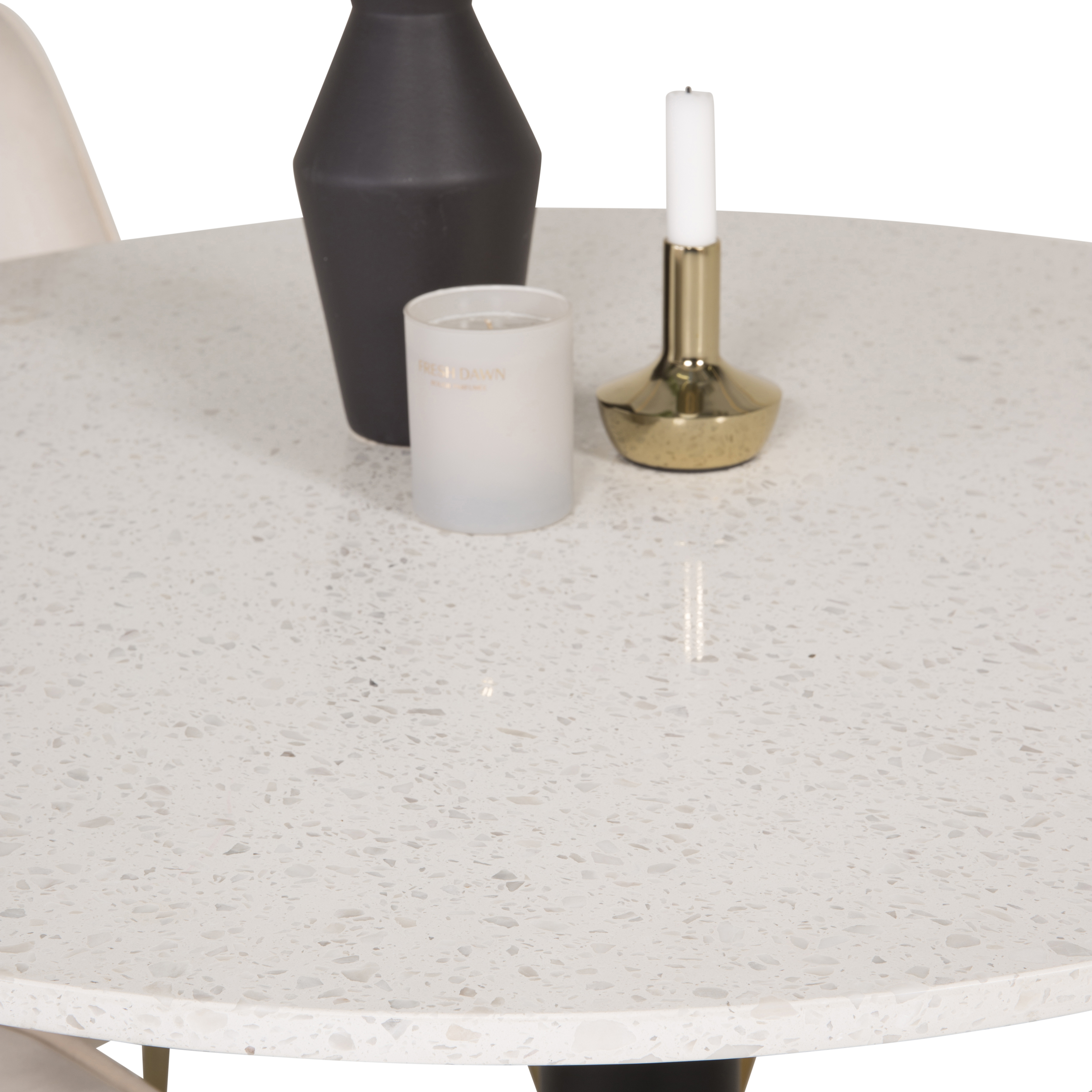 Spisegruppe Venture Home Roxanna HHvitBord med 4 Vera Stoler Fløyel