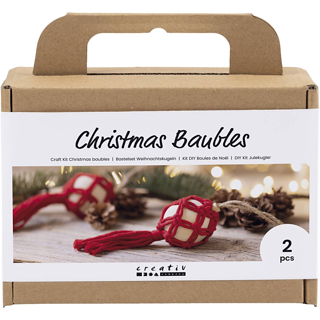 Julekuler Creativ Company DIY Kit Julerød Macramé