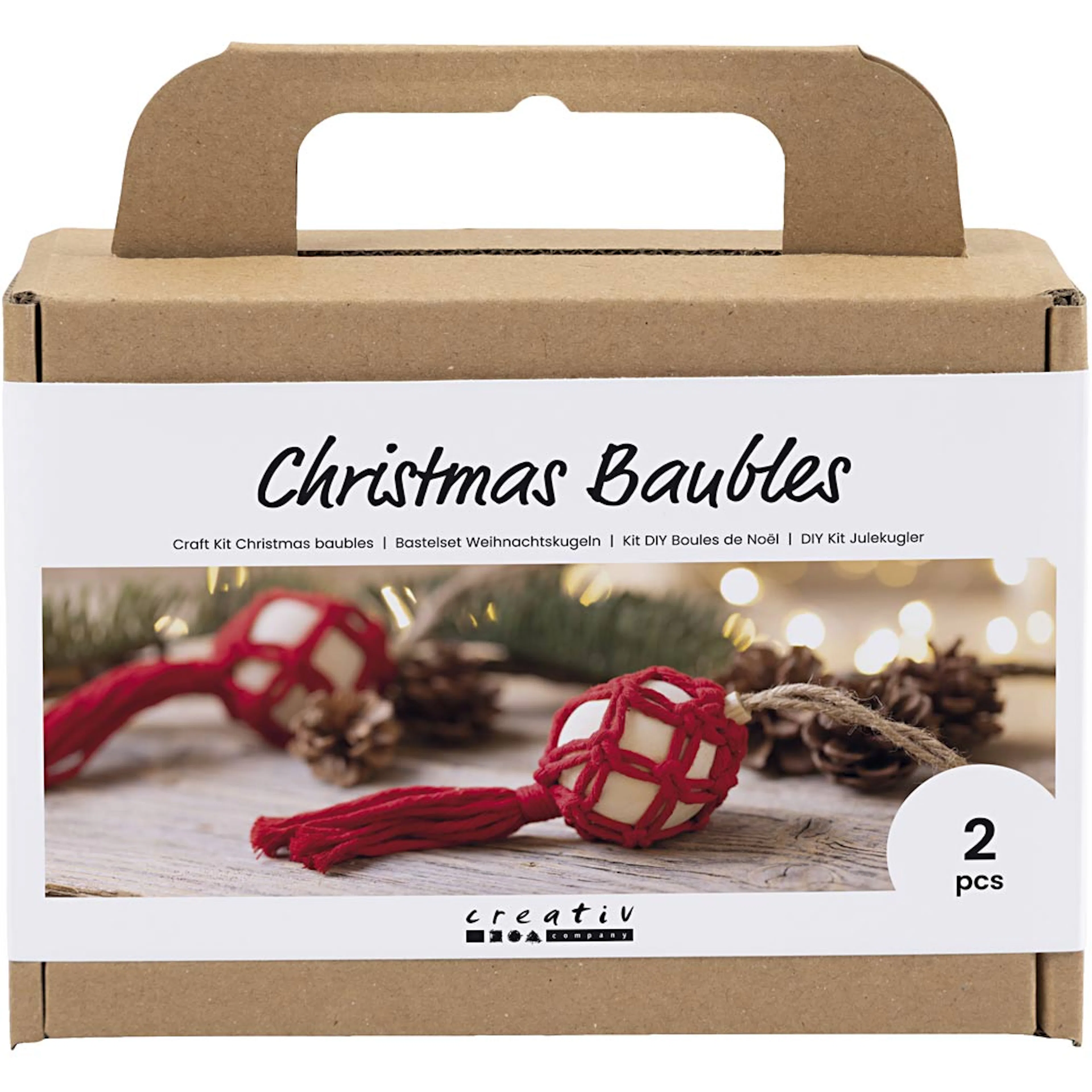 Julekuler Creativ Company DIY Kit Julerød Macramé