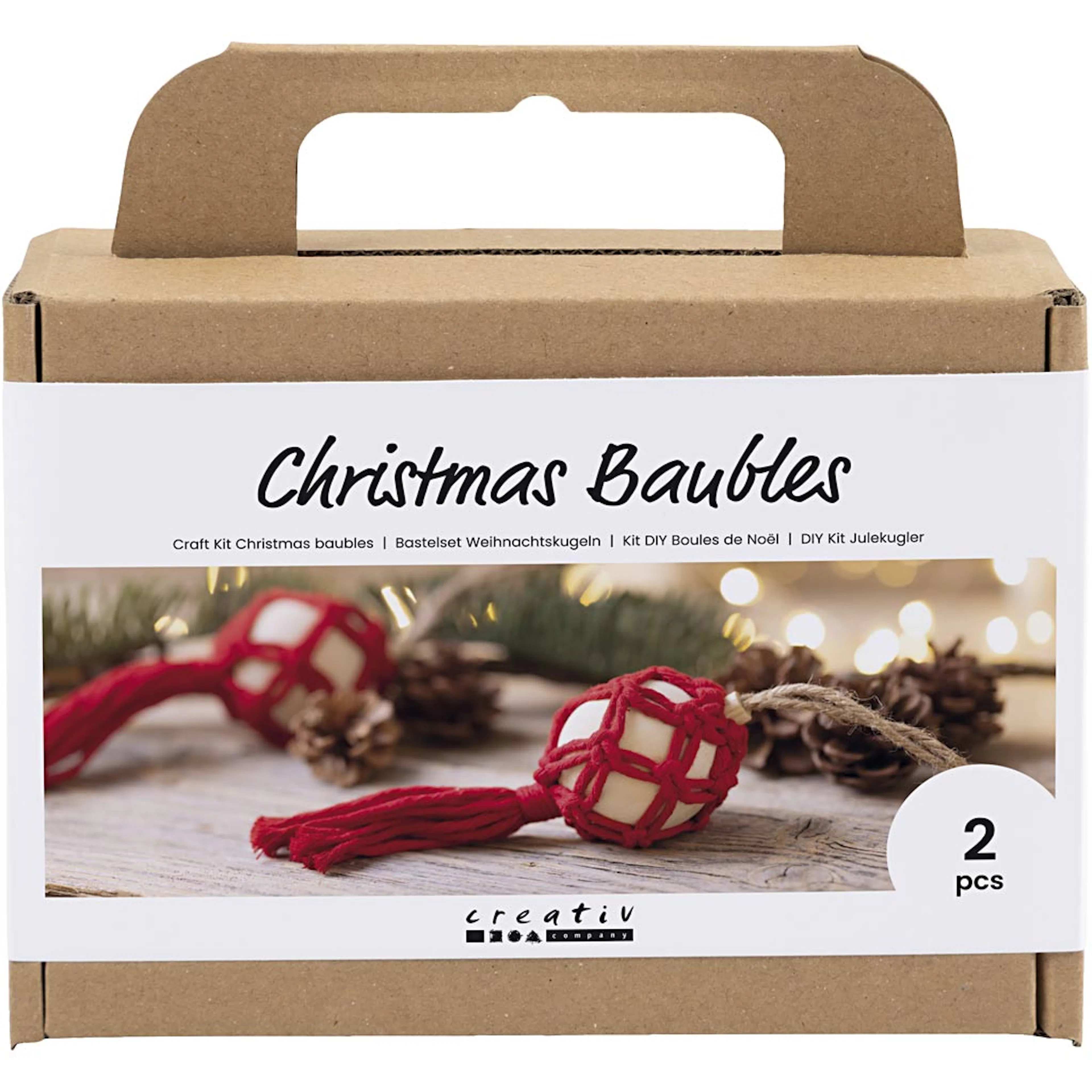 Julekuler Creativ Company DIY Kit Julerød Macramé