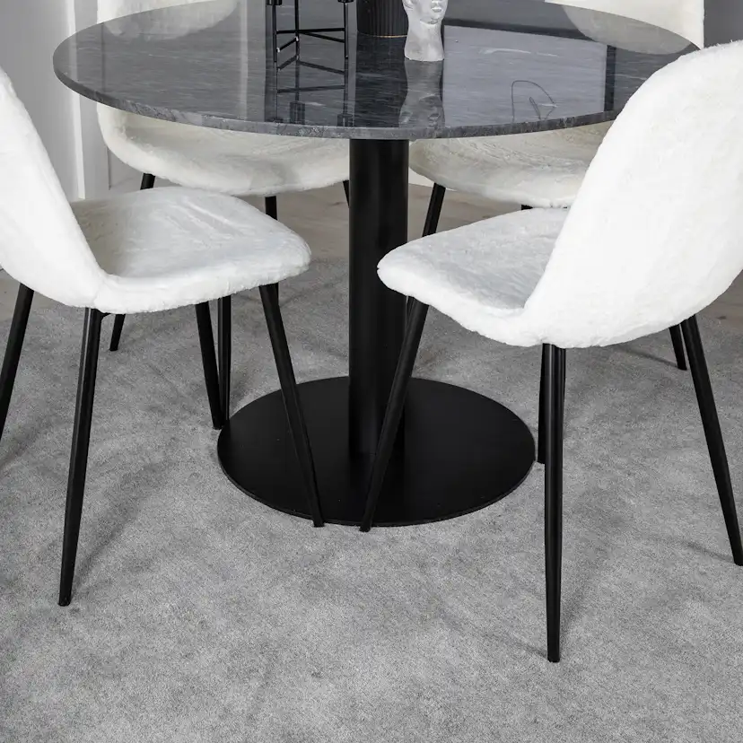 Spisegruppe Venture Home Estelle med 4 Pooya Stoler Polyester