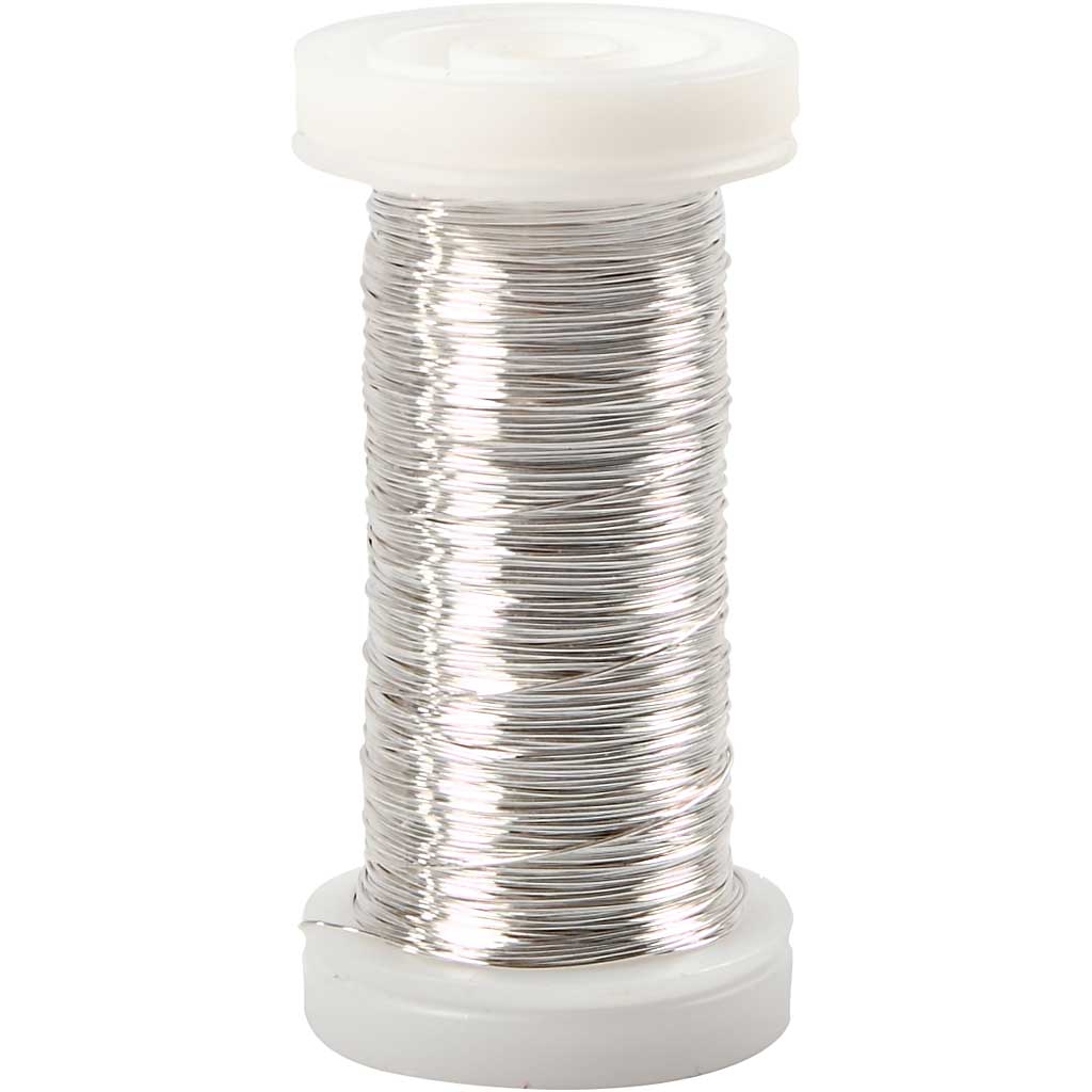 Sølvtråd Creativ Company Forsølvet Tykkelse 0,3 mm 100 m/1 Rl