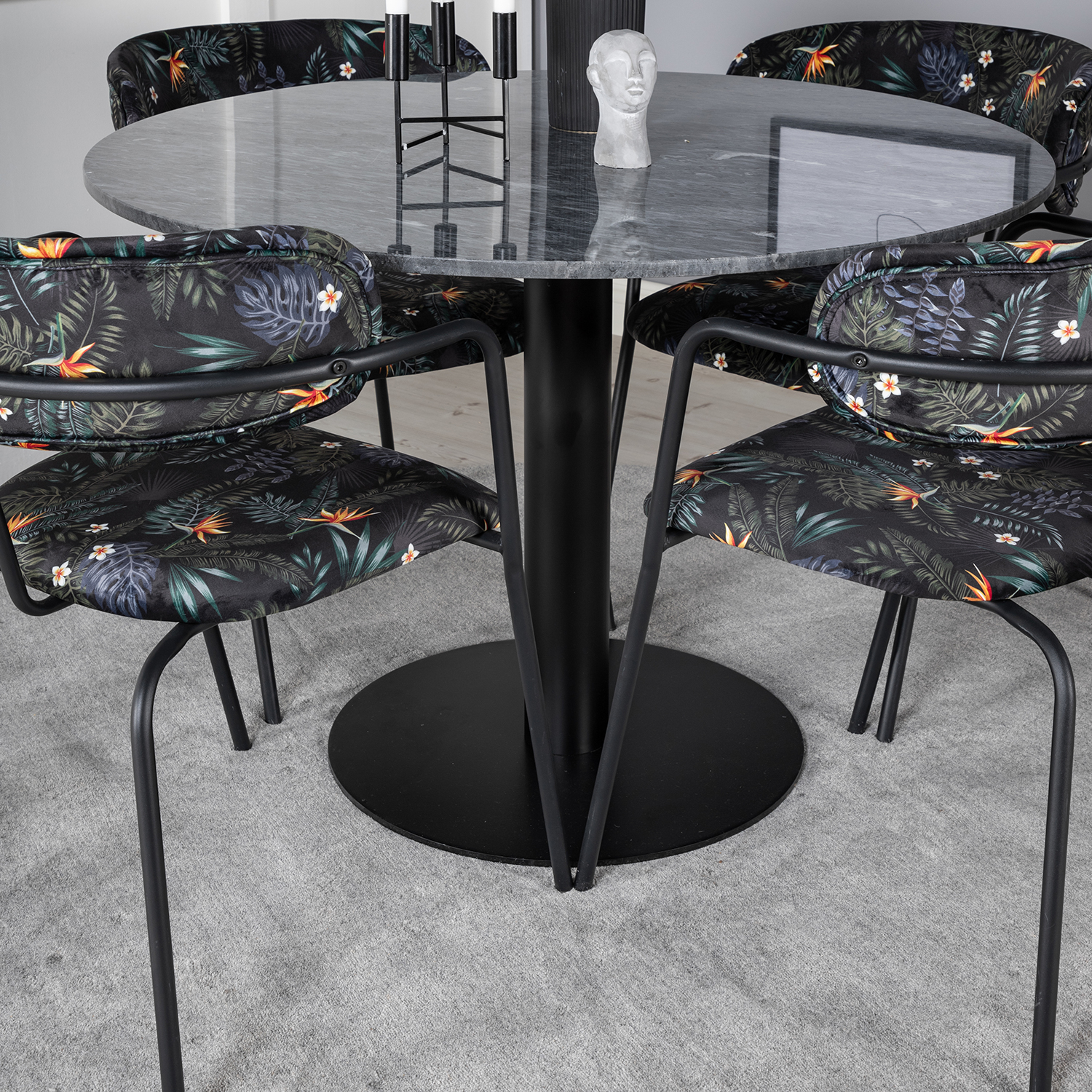 Spisegruppe Venture Home Estelle med 4 Aris Stoler Polyester