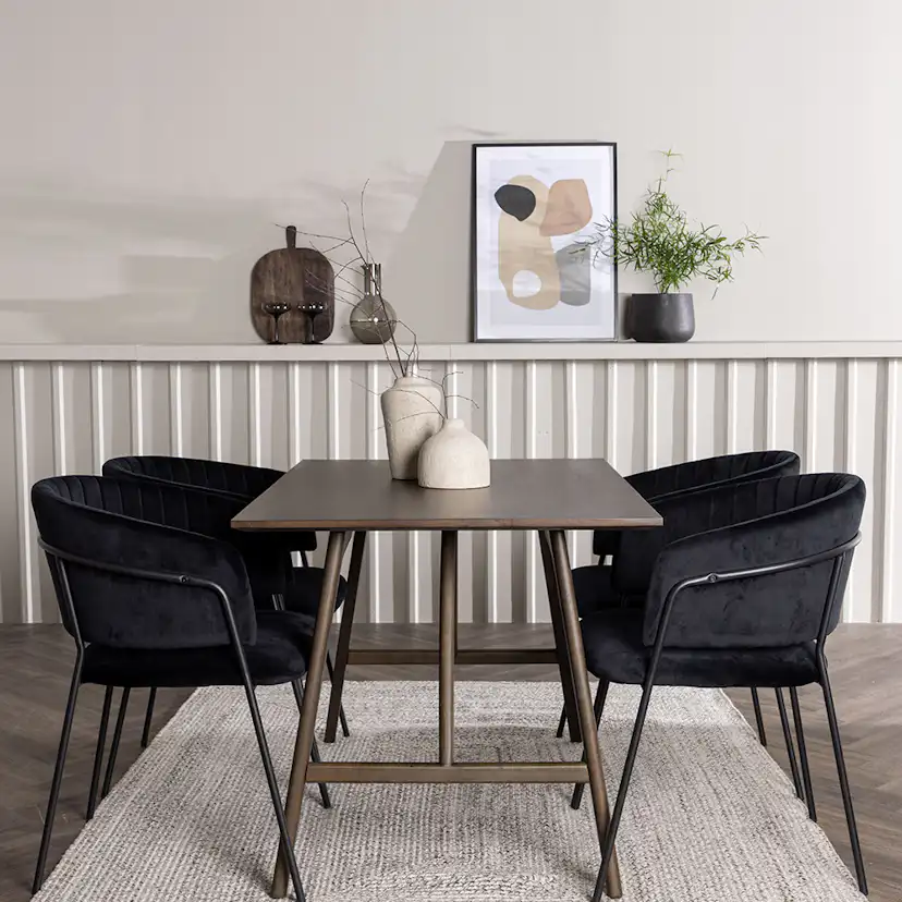 Spisegruppe Venture Home Kaseidon med 4 stk Selma Stoler
