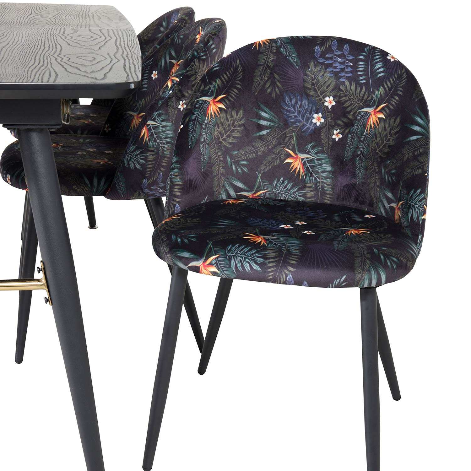 Spisegruppe Venture Home Gold med 6 Velvet Stoler