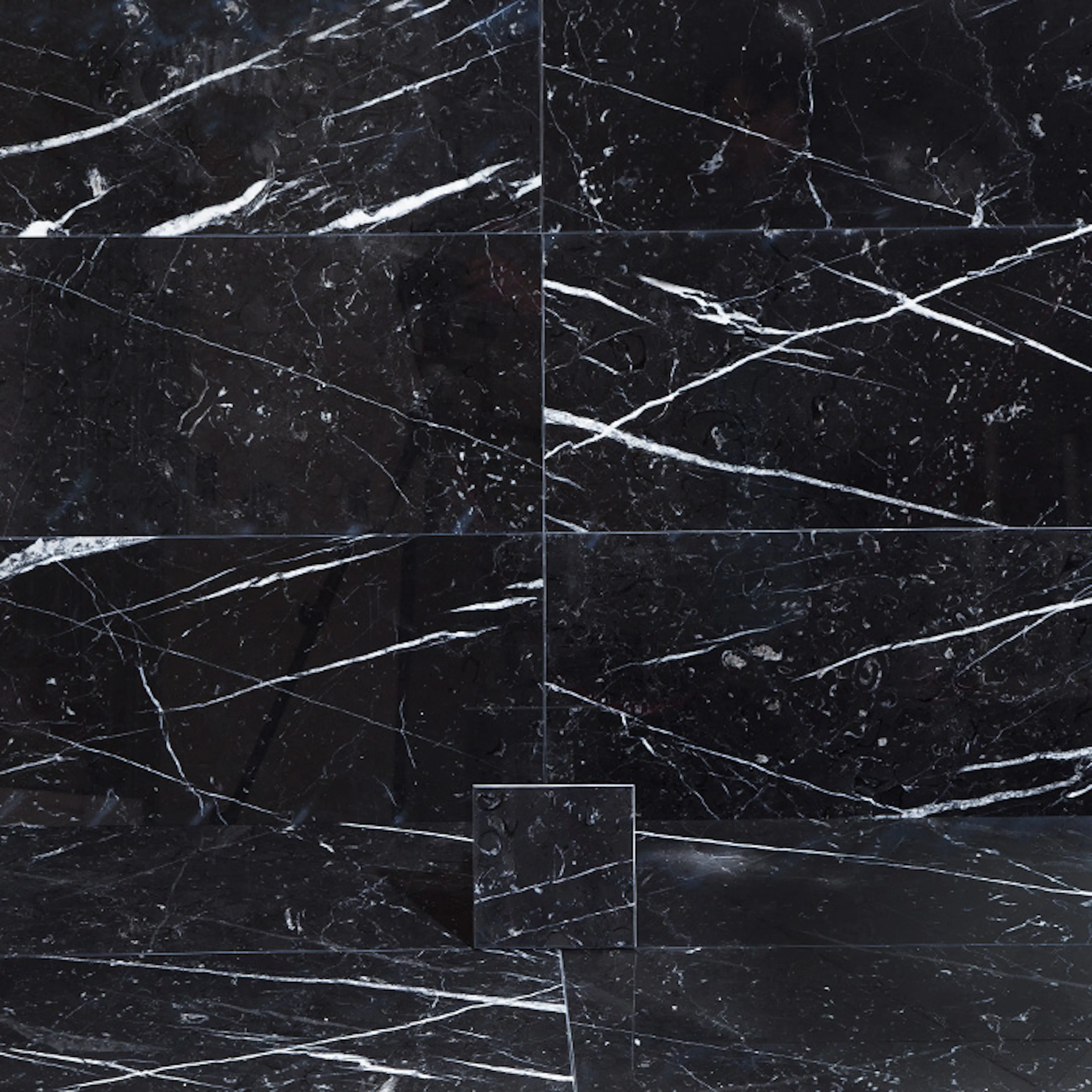 Marmor Arredo Nero Marquina Sort Polert 15x15 cm