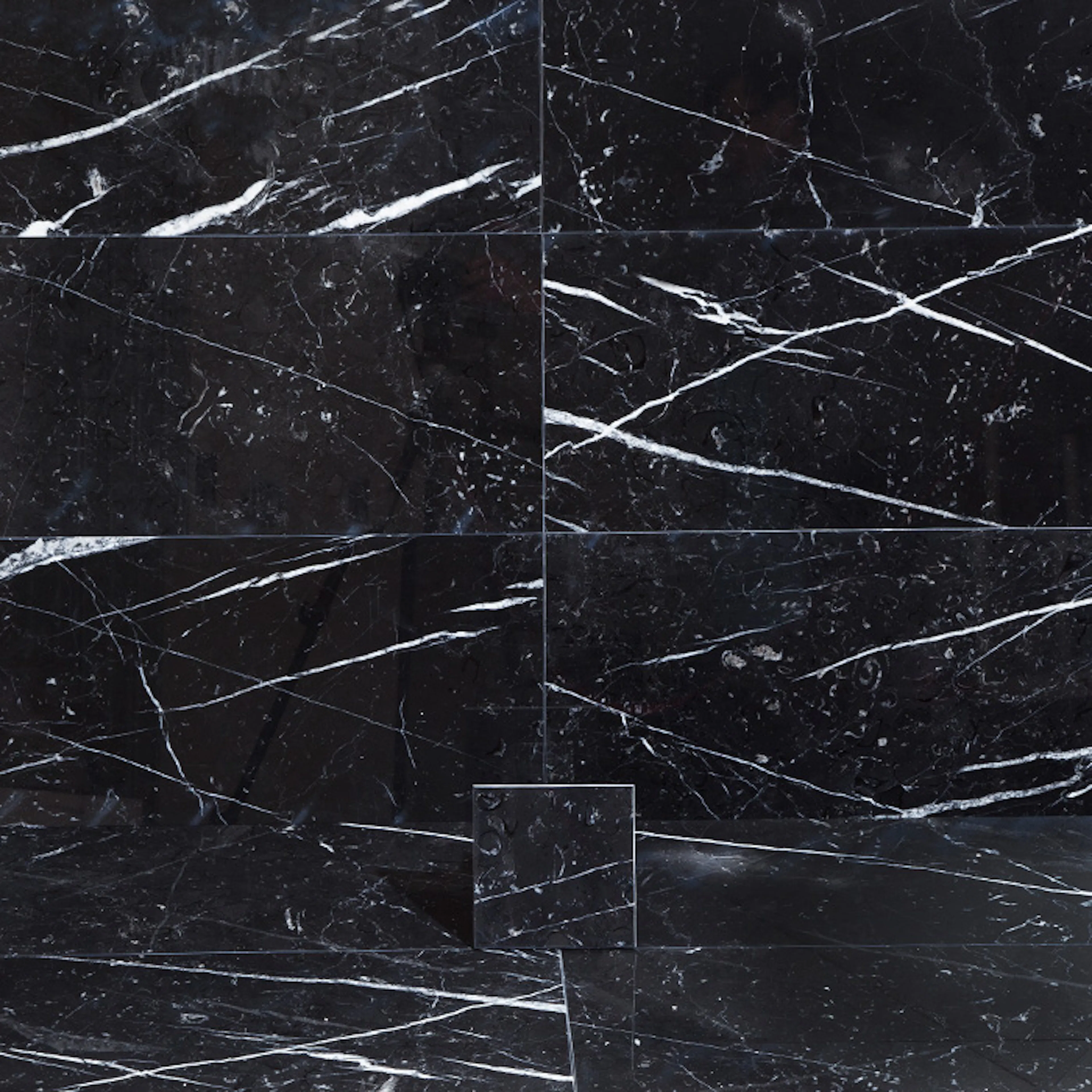 Marmor Arredo Nero Marquina Sort Polert 15x15 cm