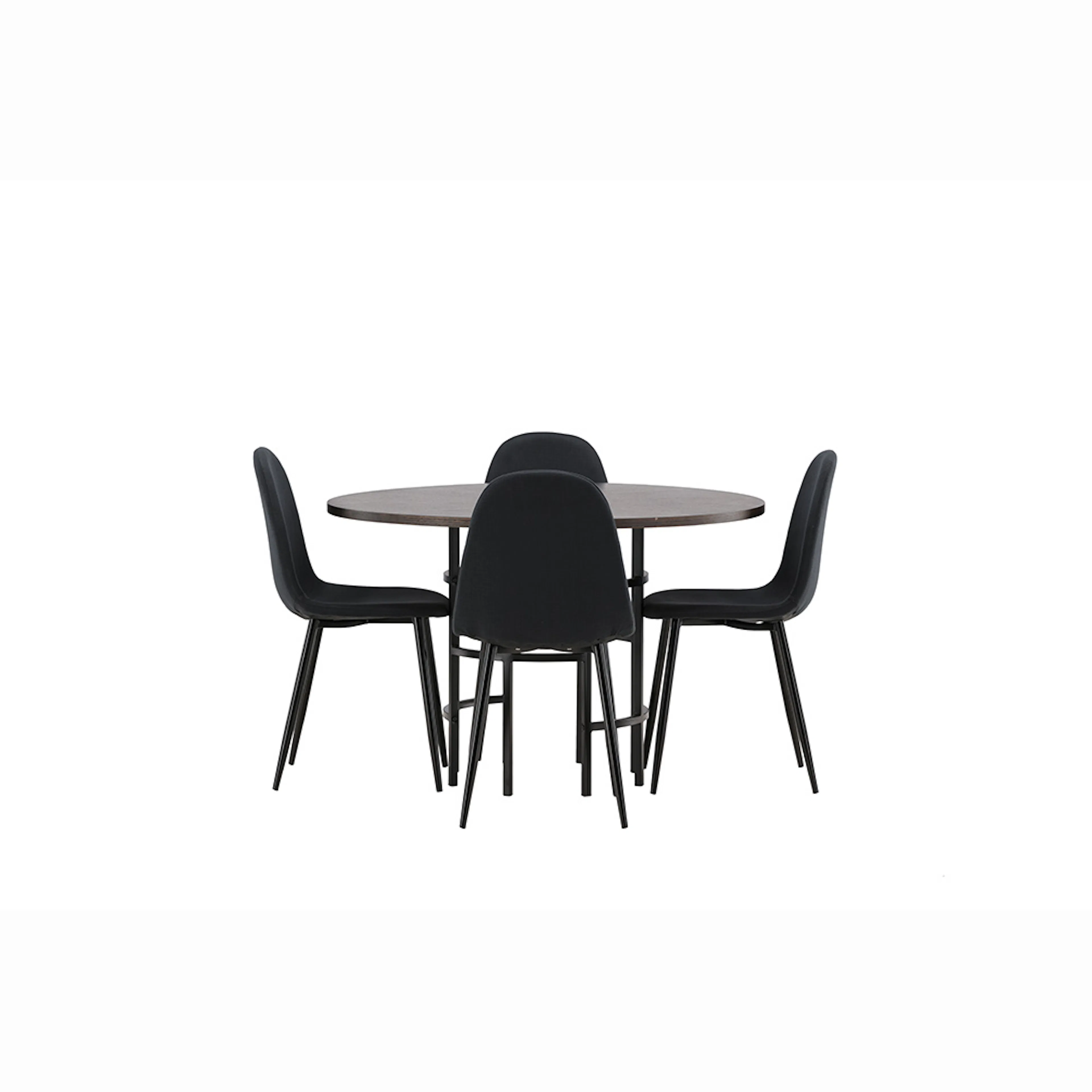 Copenhagen Dining Table - Black / Mocca Veneer +Polar Dining Sort/Eik