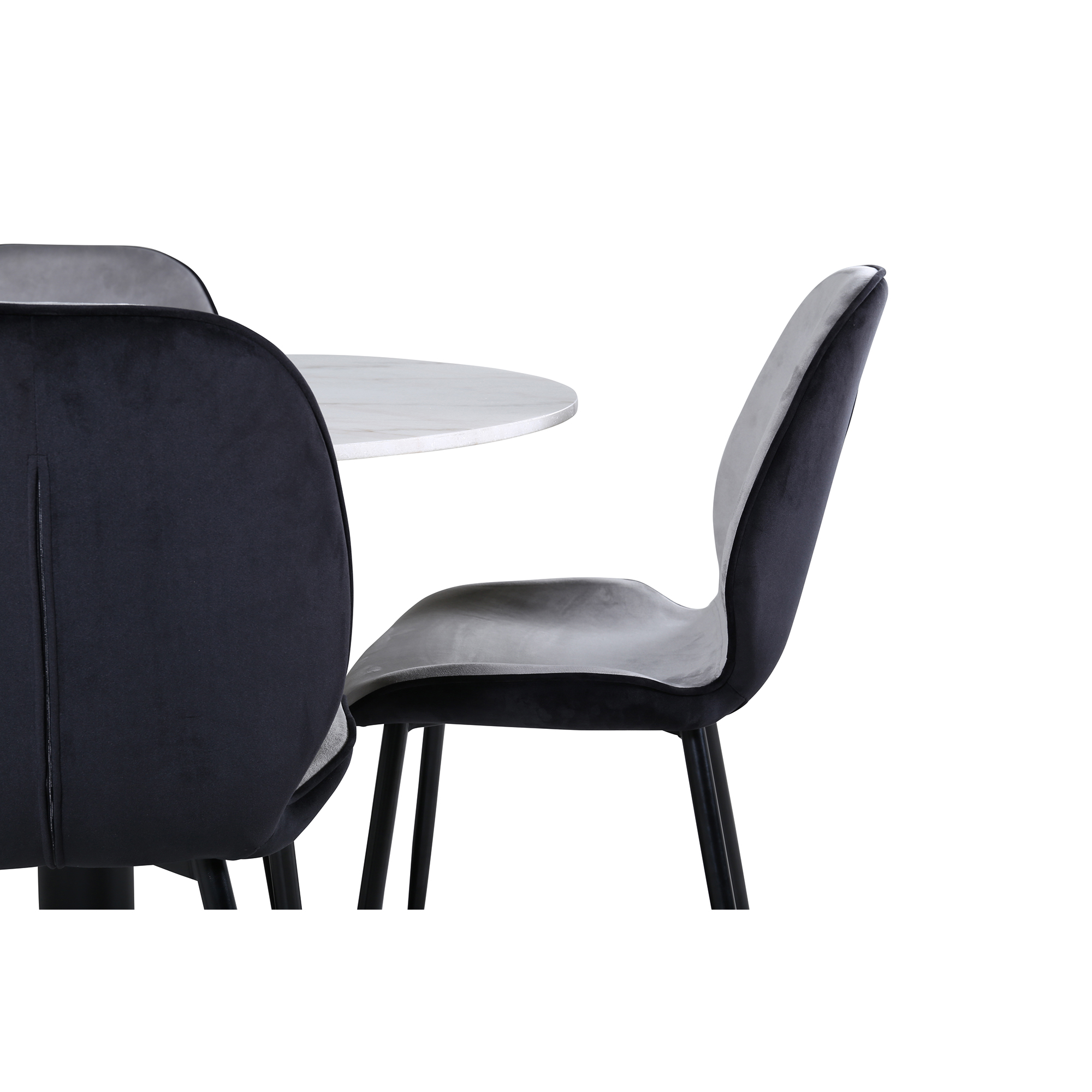Spisegruppe Venture Home Estelle Ø106 cm med 4 Emma Stoler