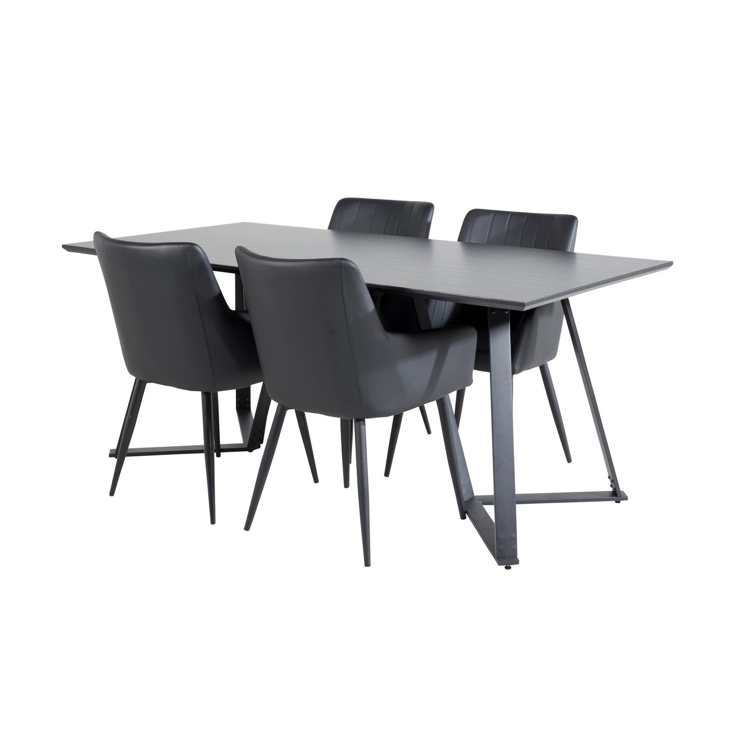 Marina Dining Table - Black top / Black Legs +Comfort - Dini Sort/Sort