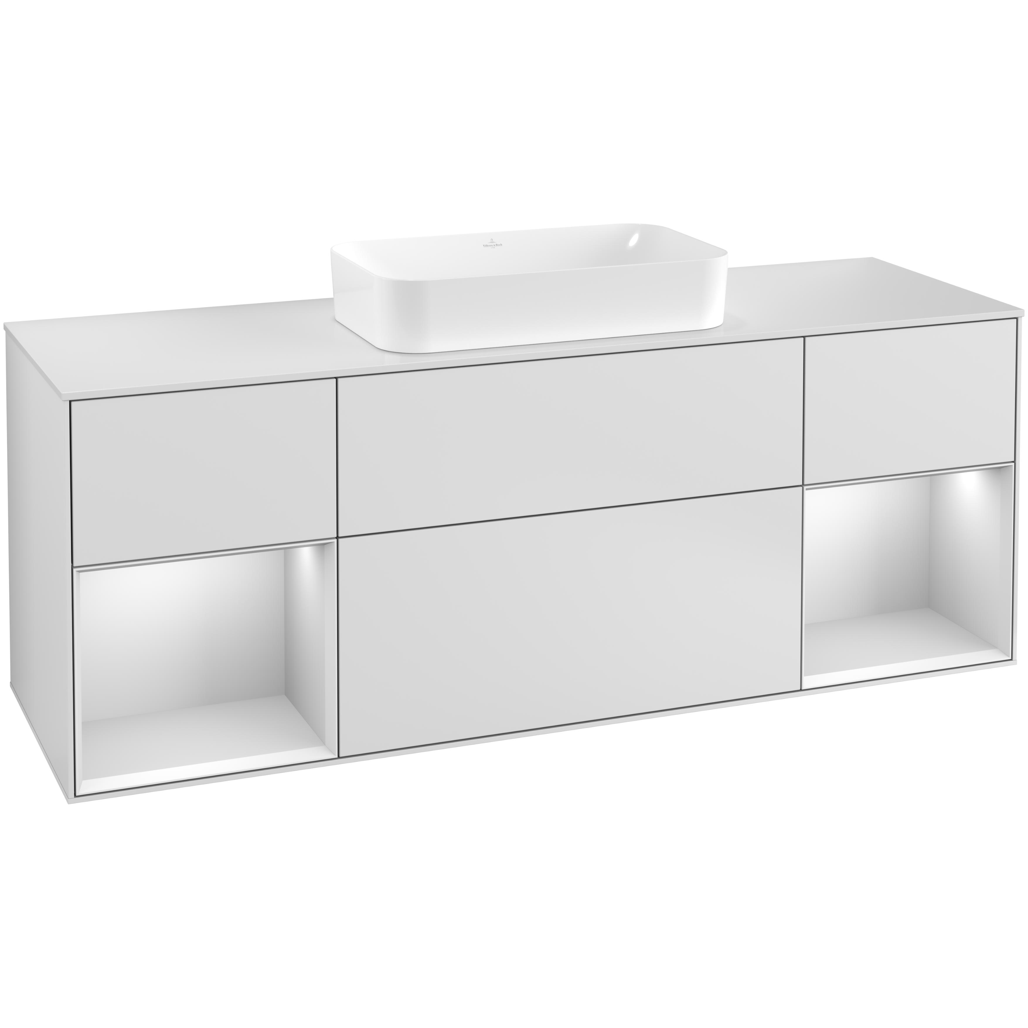 Tvättställsskåp Villeroy & Boch Finion med Två Hyllor och Bänkskiva för Fristående Tvättställ