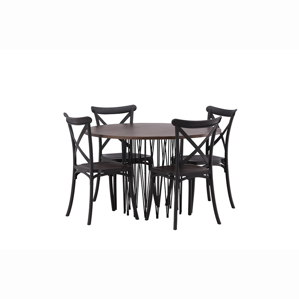 Spisegruppe furniture/fashion Stone Rund med 4 Crosett Stoler
