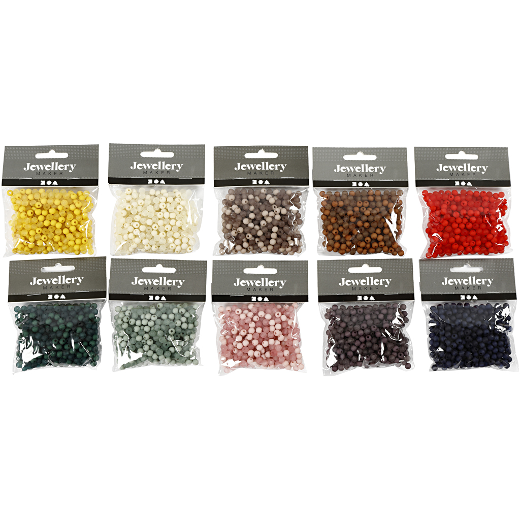 Plastperler Creativ Company Ass Farger D6 mm Hullstr 1,5 mm 10x40 g/1 Pk
