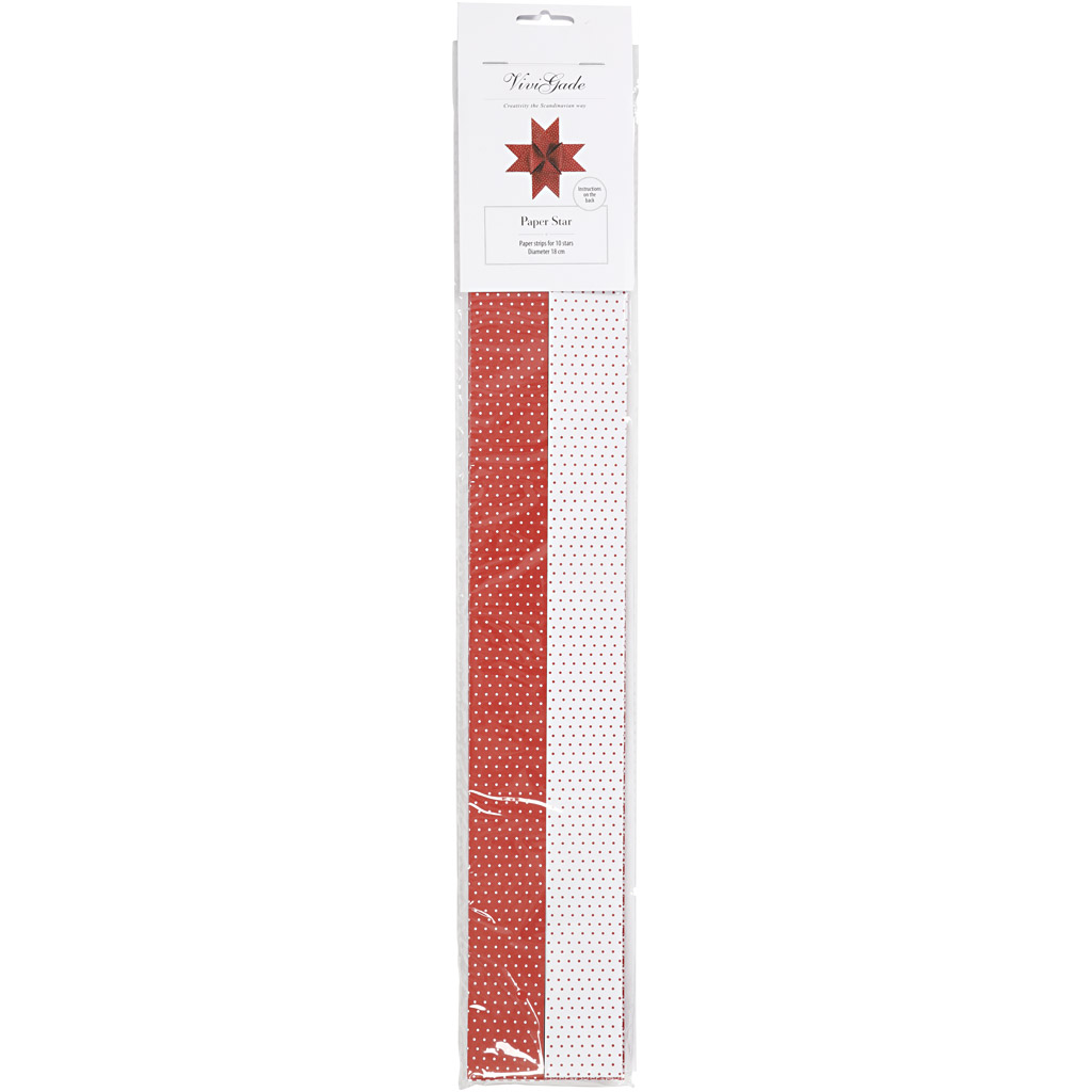 Stjernestrimler Creativ Company LxDxB 100x18x4 cm Rød/Hvit 40 Strimler