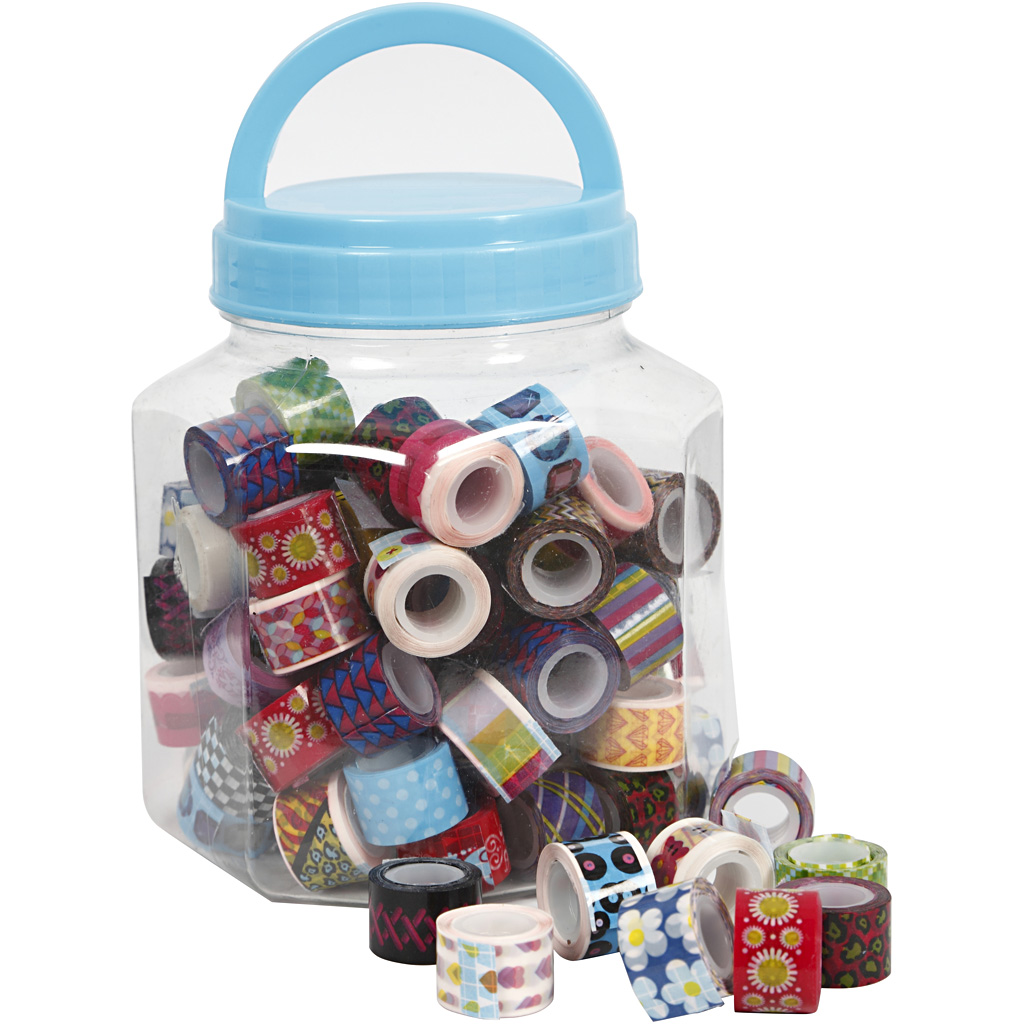 Tape Creativ Company Mønstret Ass Farger 90X2 m/1 Boks