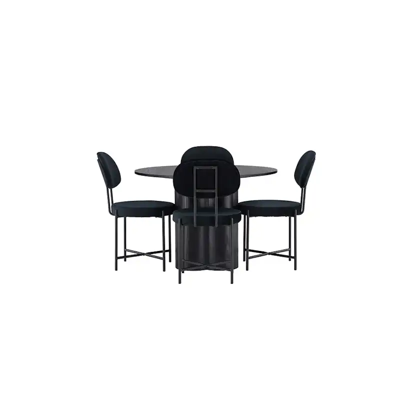 Spisegruppe Venture Home Olivia Ø110 cm med 4 stk Stella Stoler