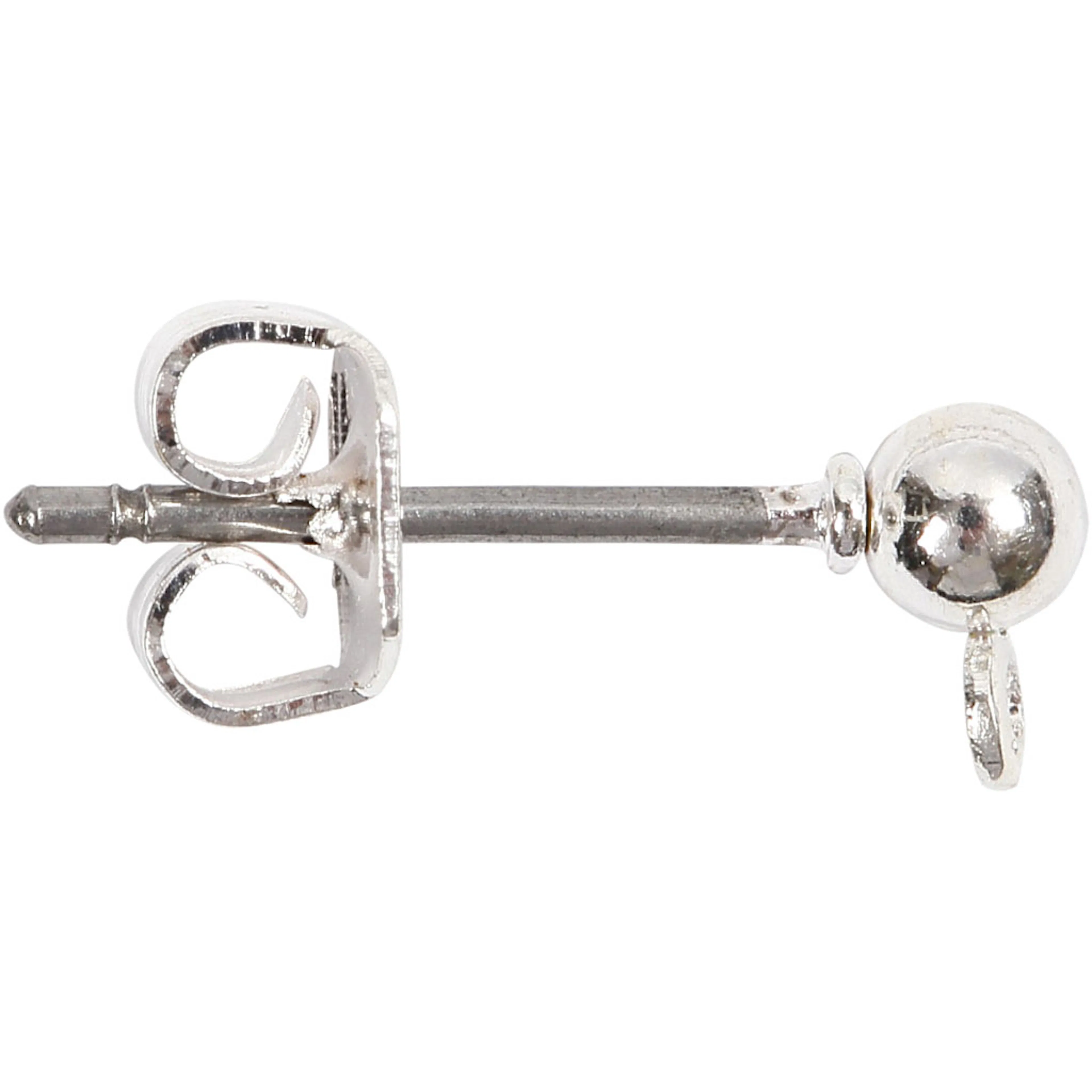 Öronstickare, försilvrad, L: 13 mm, 10 st./ 1 förp. 10 st