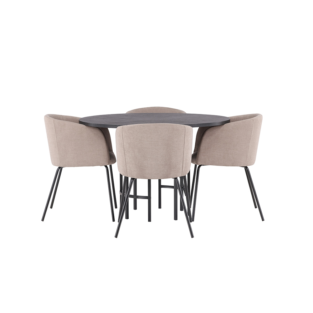 Spisegruppe Venture Home Copenhagen Ø 115 cm med 4 Berit Stoler