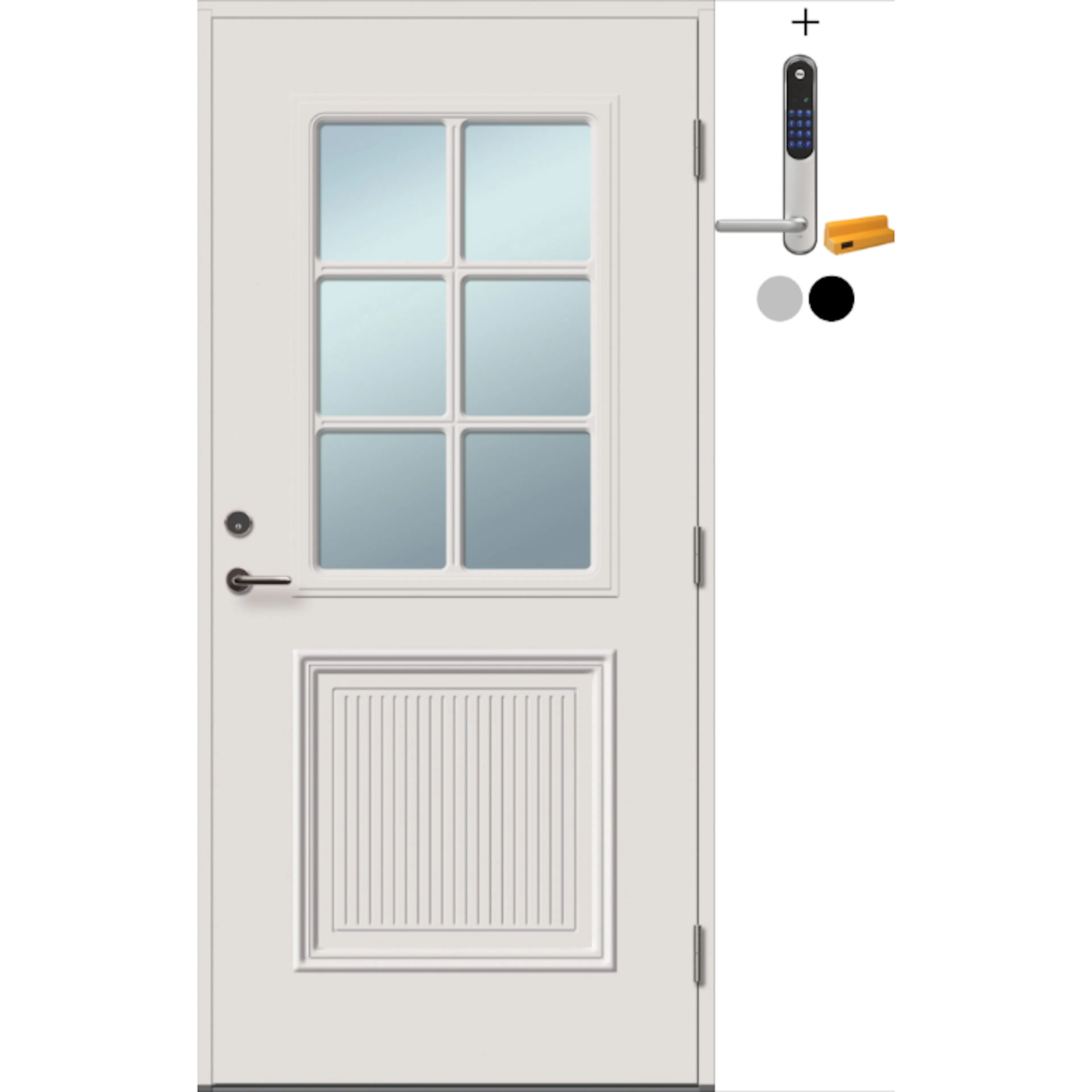 Ytterdør Tundøren Tun 416 Hvit med Yale Doorman Classic Home