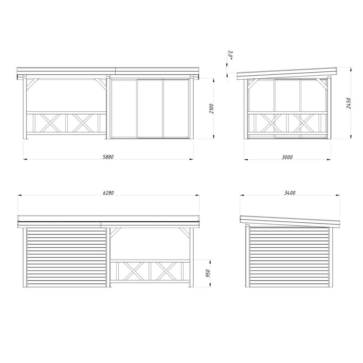 Hagestue Palmako Lenna 16,6 m2 Set 403 Slide