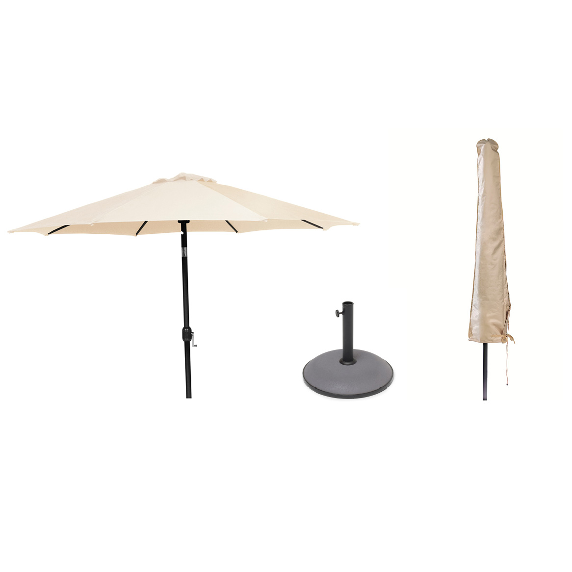 Parasollsett Hillerstorp Med Parasollfot og Overtrekk