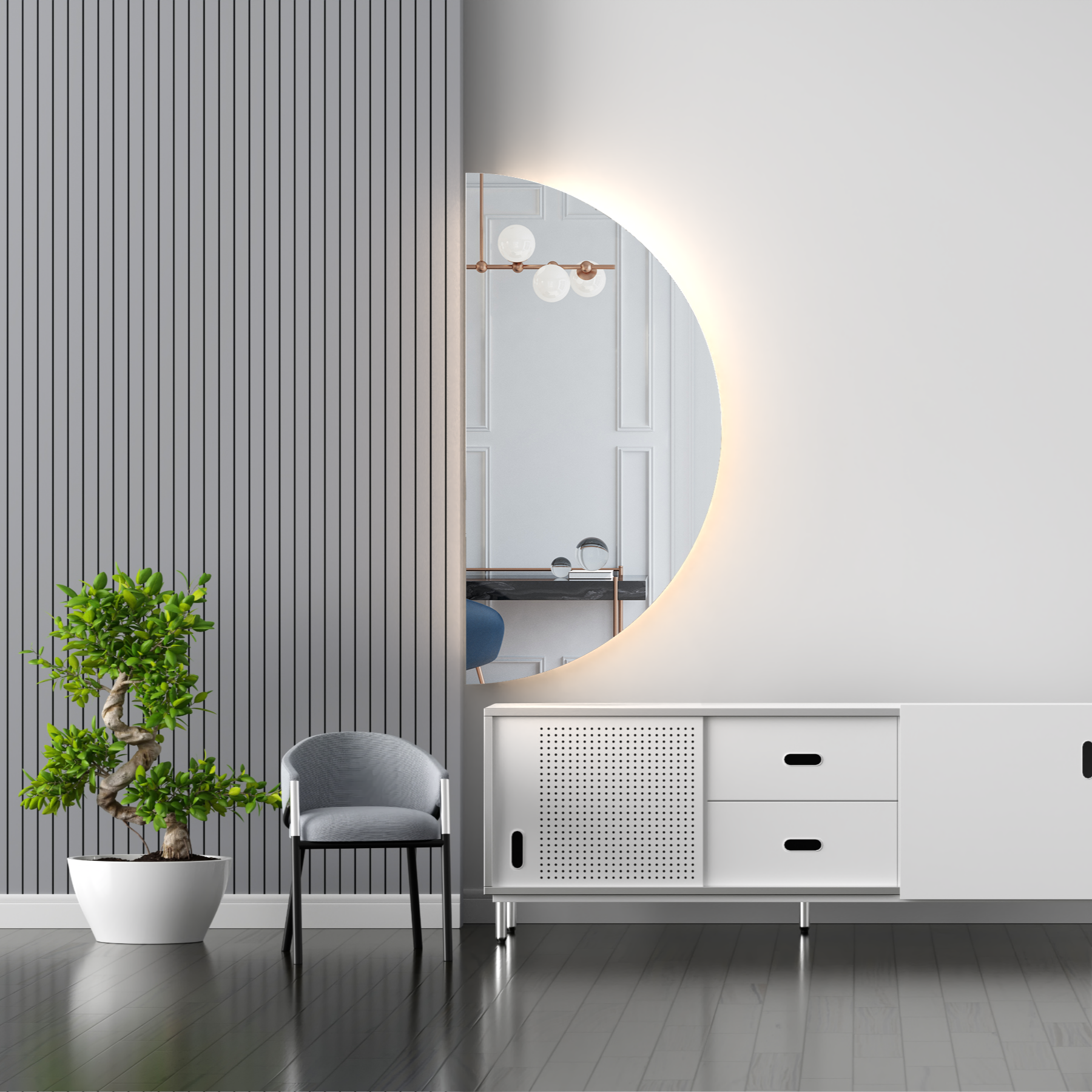 Speil Vidi Linda med LED-belysning