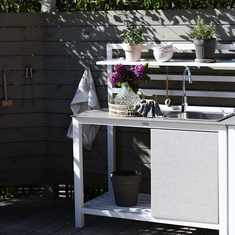 Utekjøkken Hillerstorp Åminne Mørkgrå Benkeplate inklusive Vask