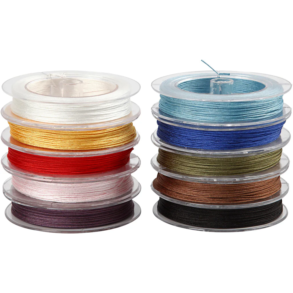 Polyestersnor Creativ Company Ass Farger Tykkelse 1 mm 10x50 m/1 Pk