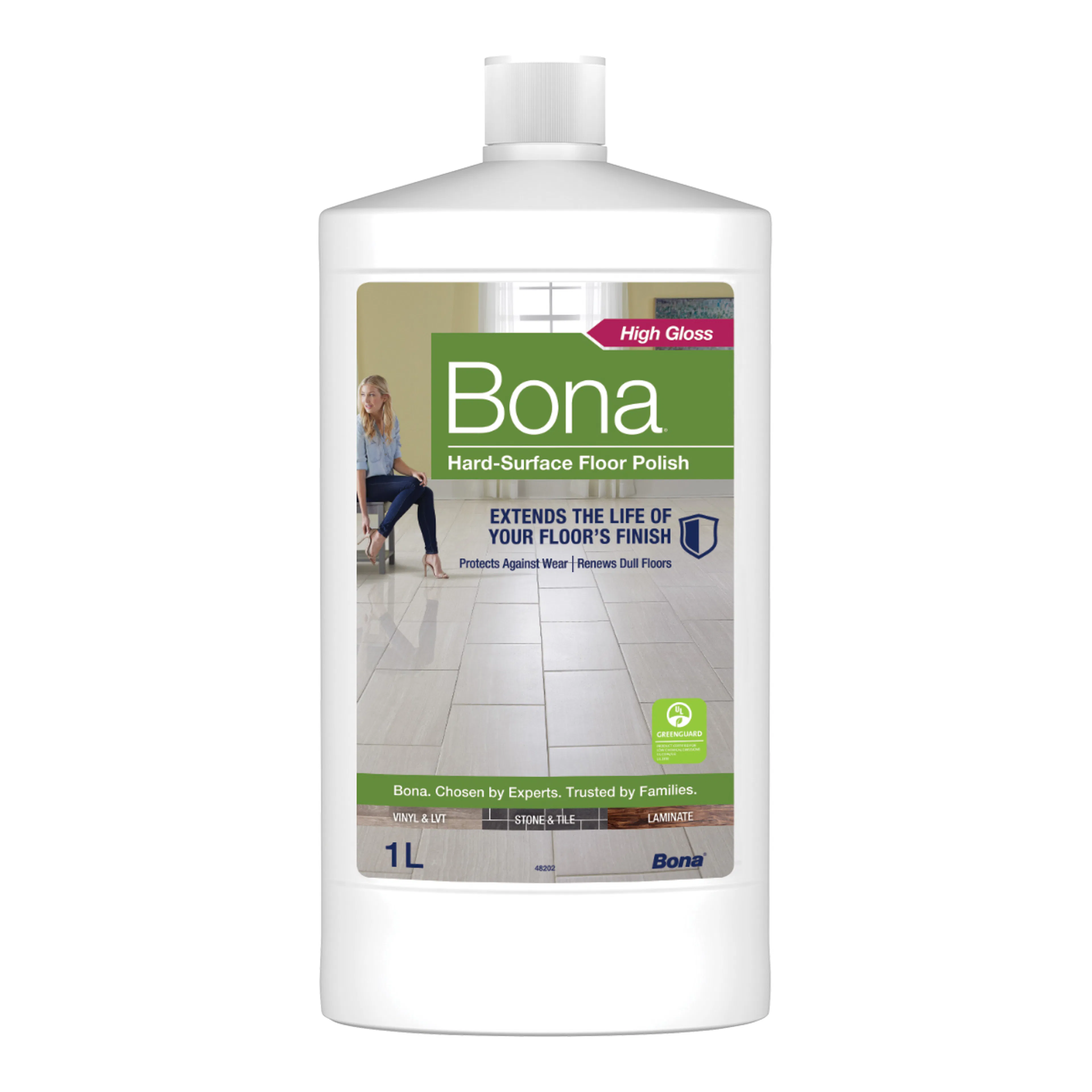 Golvtillbehör Bona Polish för Laminat, Klinker & Linoleum 1L