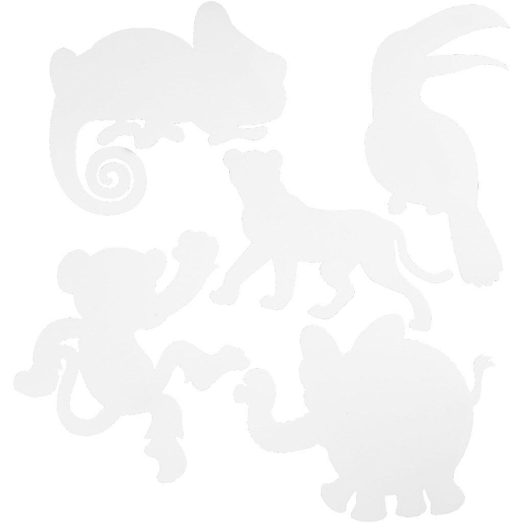 Jungeldyr Creativ Company Hvitt 16 Stk/1 Pk