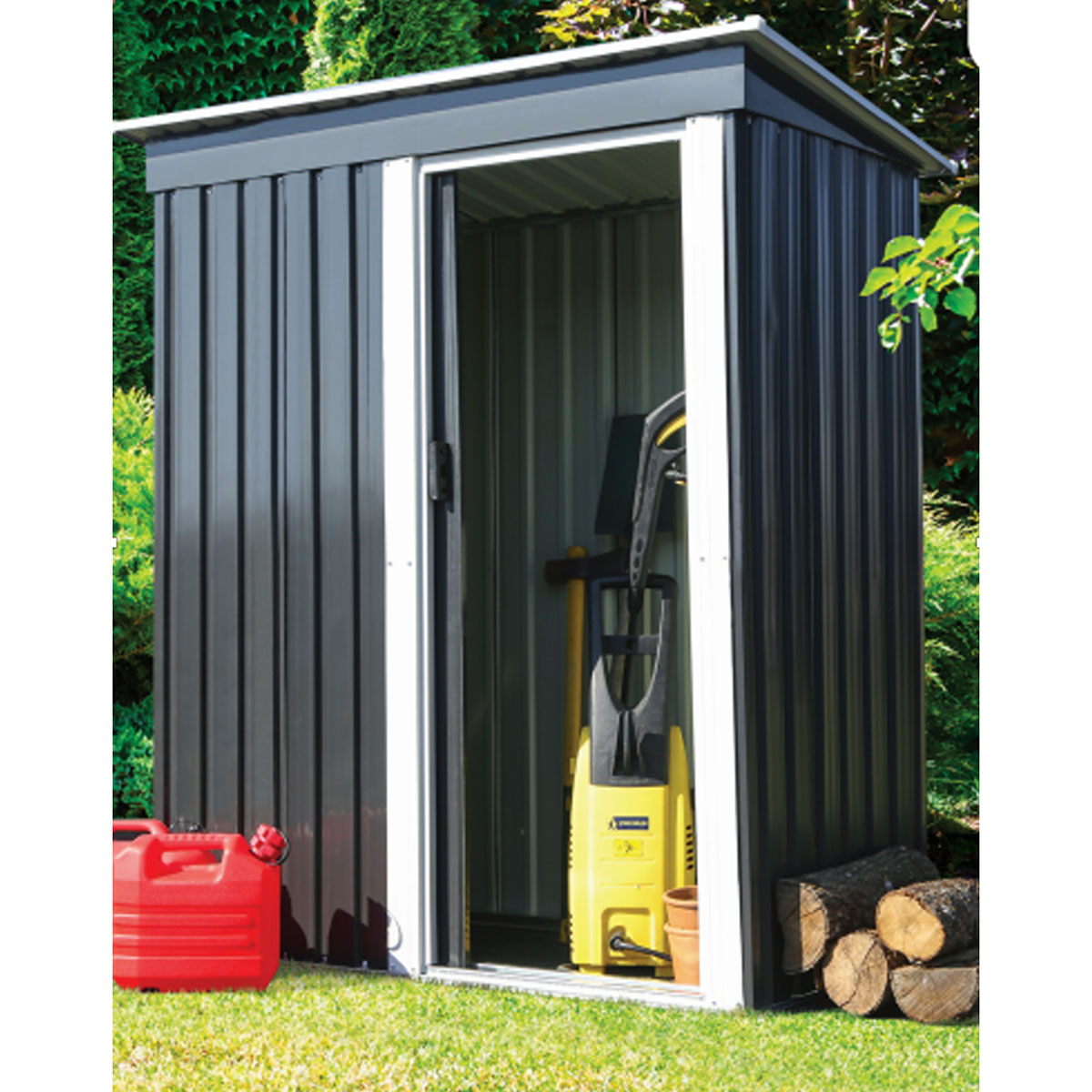 Lagerbod Metalcraft 1,3m² Dobbel Skyvedør Ferdig Byggesett